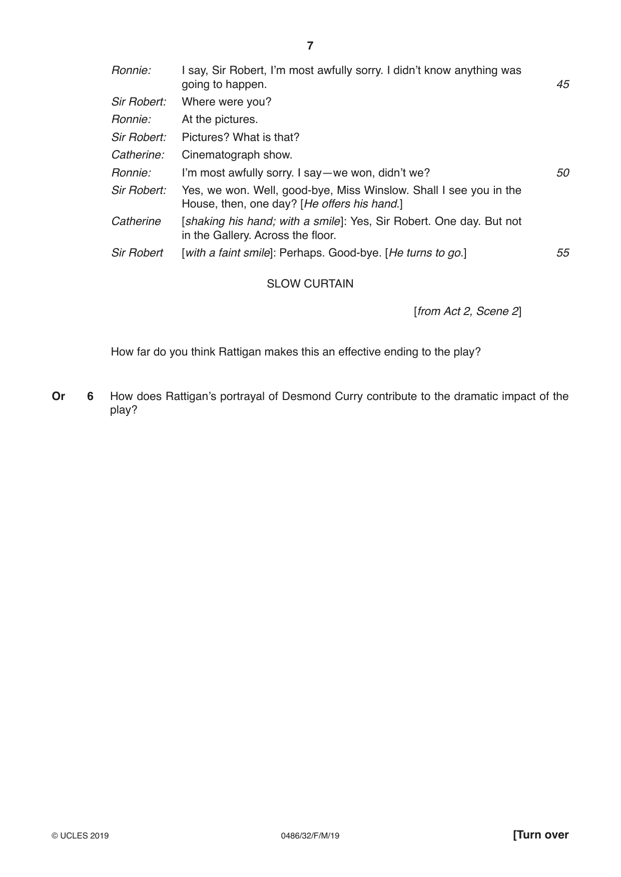 Cambridge IGCSE English - Literature 0486 2019 Feb/March Paper 3 · Variant 2 question paper, page 7 of 12