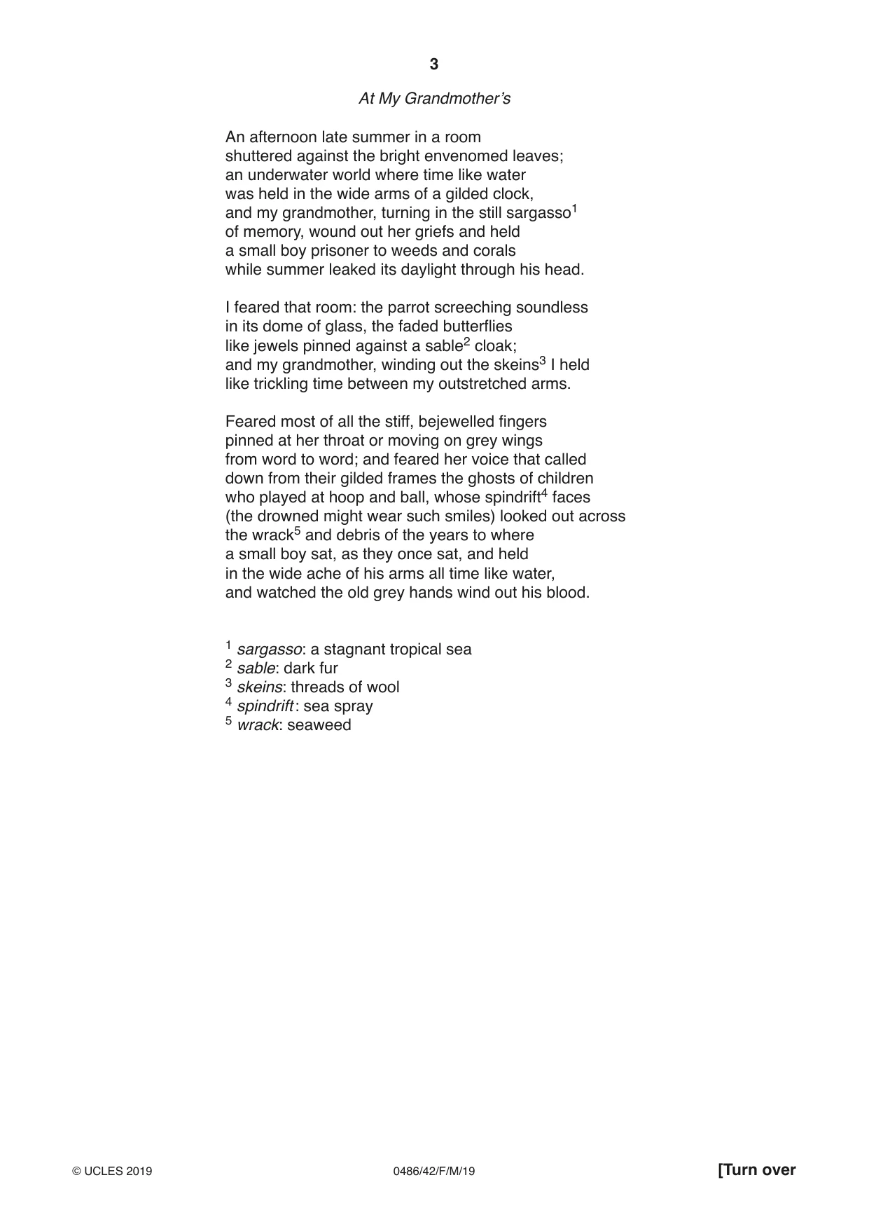 Cambridge IGCSE English - Literature 0486 2019 Feb/March Paper 4 · Variant 2 question paper, page 3 of 8