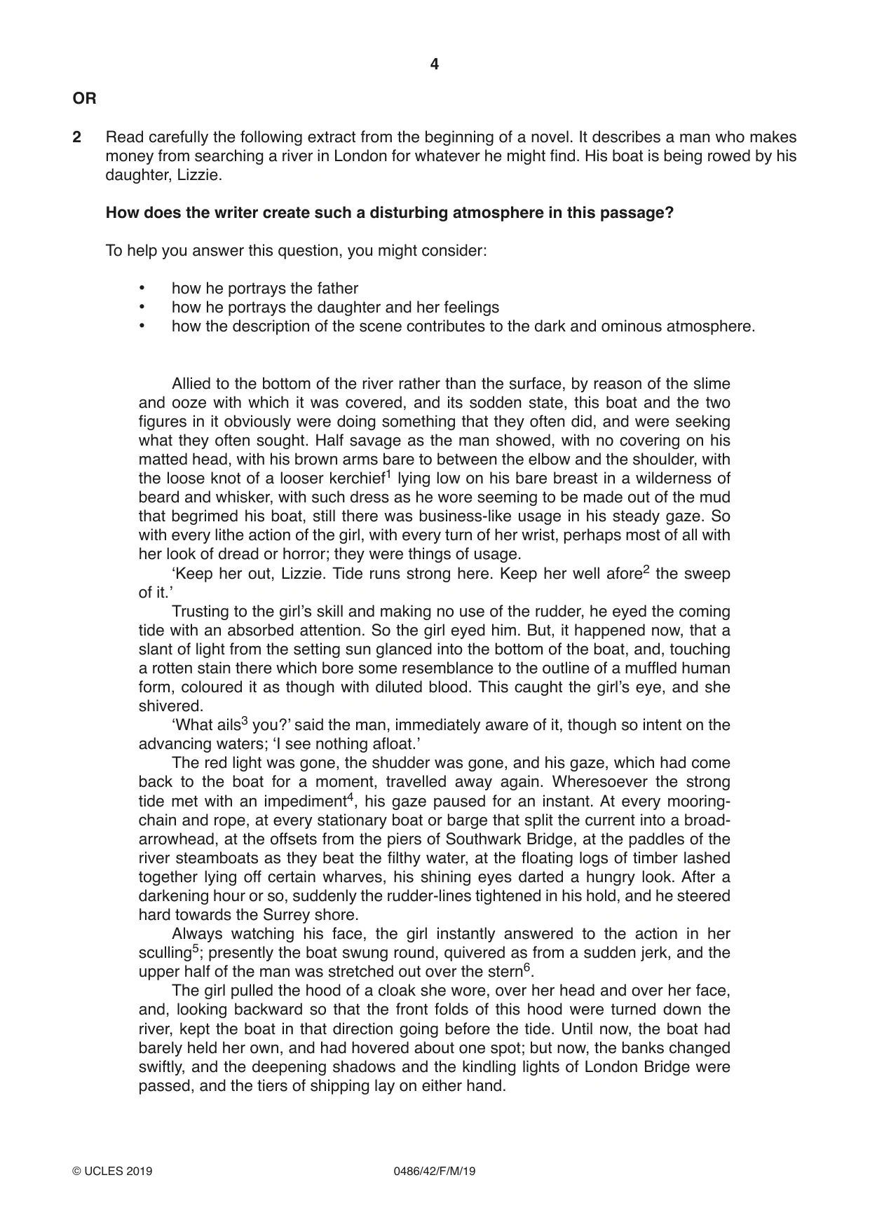 Cambridge IGCSE English - Literature 0486 2019 Feb/March Paper 4 · Variant 2 question paper, page 4 of 8
