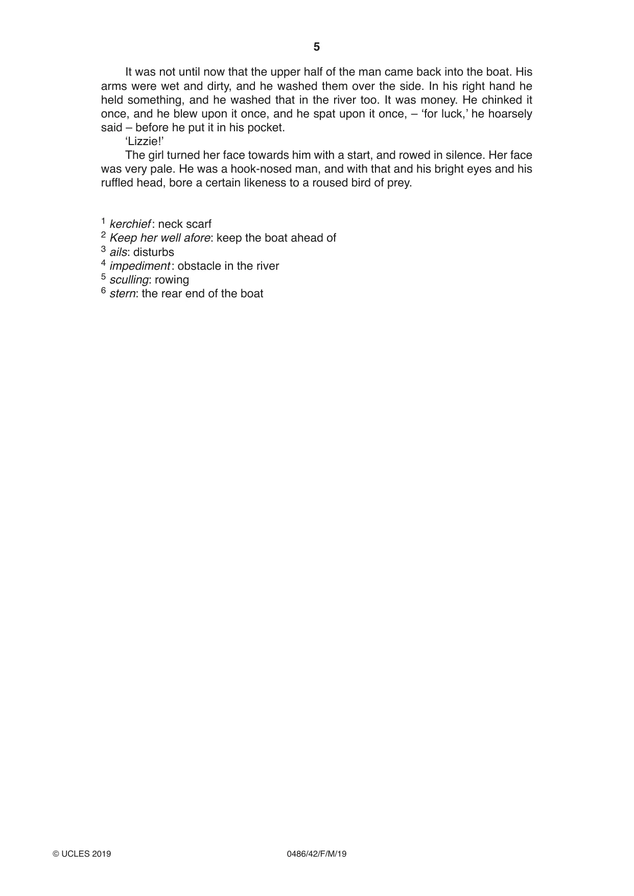 Cambridge IGCSE English - Literature 0486 2019 Feb/March Paper 4 · Variant 2 question paper, page 5 of 8