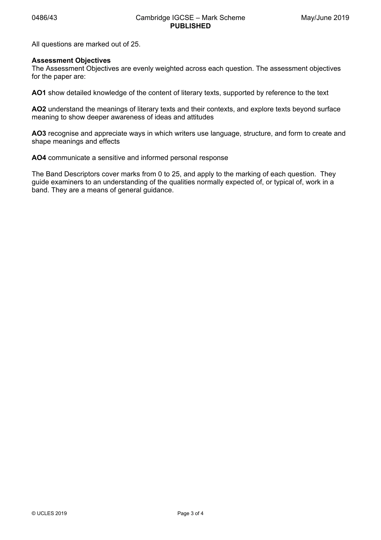 Mark scheme, page 3 of 4
