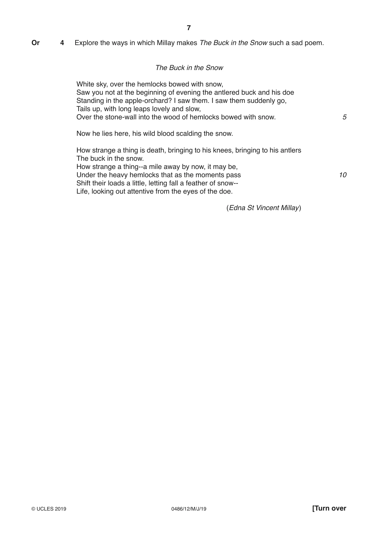 Cambridge IGCSE English - Literature 0486 2019 May/June Paper 1 · Variant 2 question paper, page 7 of 28