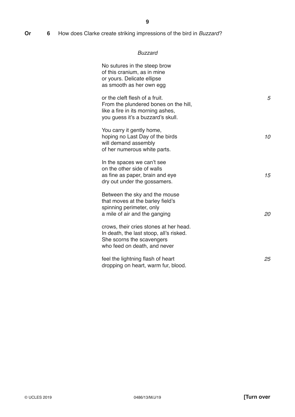 Cambridge IGCSE English - Literature 0486 2019 May/June Paper 1 · Variant 3 question paper, page 9 of 28