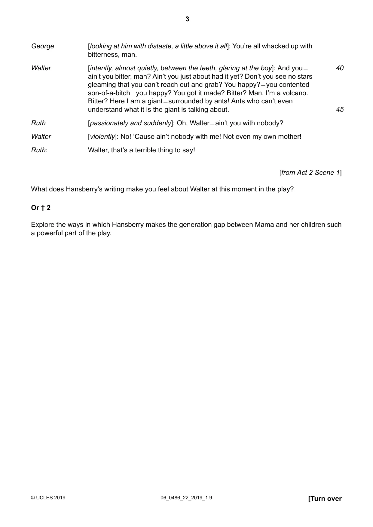 Cambridge IGCSE English - Literature 0486 2019 May/June Paper 2 · Variant 2 question paper, page 3 of 16