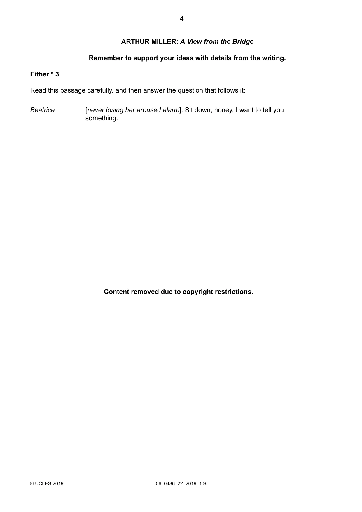 Cambridge IGCSE English - Literature 0486 2019 May/June Paper 2 · Variant 2 question paper, page 4 of 16