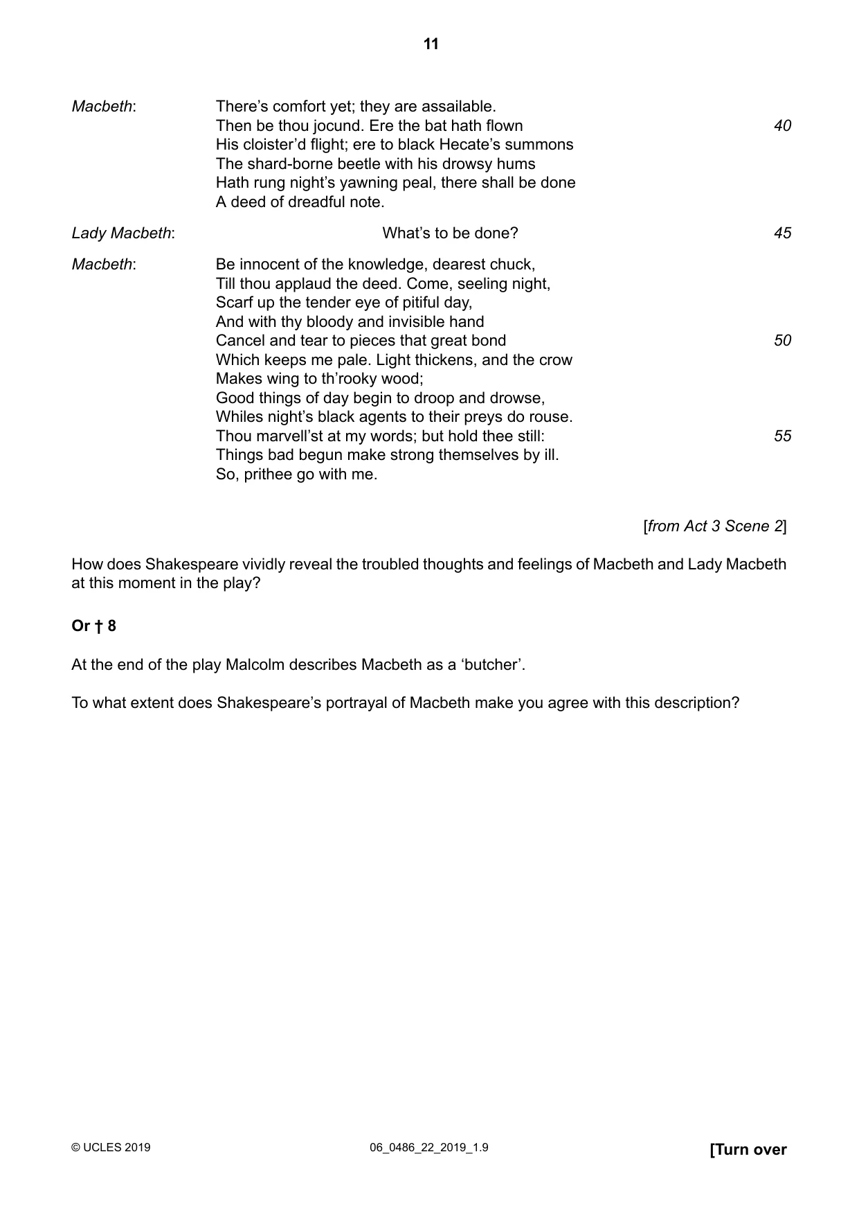 Cambridge IGCSE English - Literature 0486 2019 May/June Paper 2 · Variant 2 question paper, page 11 of 16
