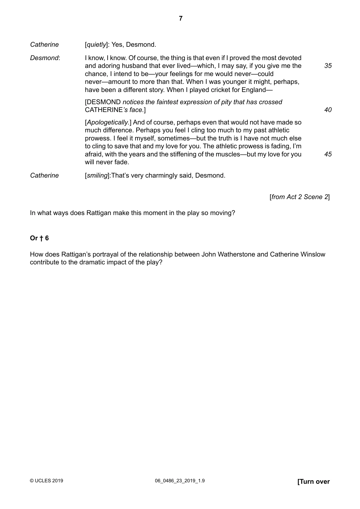 Cambridge IGCSE English - Literature 0486 2019 May/June Paper 2 · Variant 3 question paper, page 7 of 12