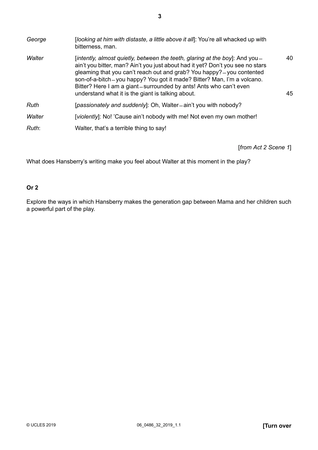 Cambridge IGCSE English - Literature 0486 2019 May/June Paper 3 · Variant 2 question paper, page 3 of 16