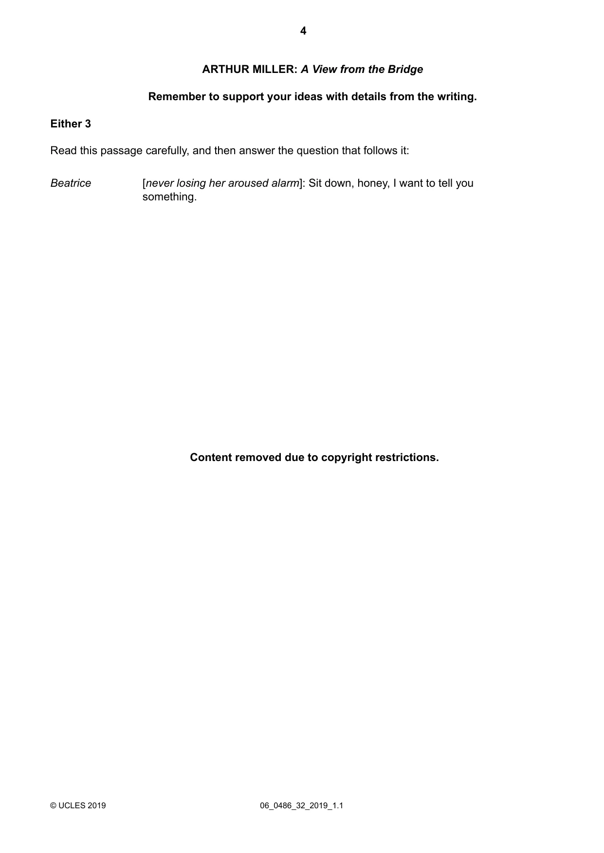 Cambridge IGCSE English - Literature 0486 2019 May/June Paper 3 · Variant 2 question paper, page 4 of 16
