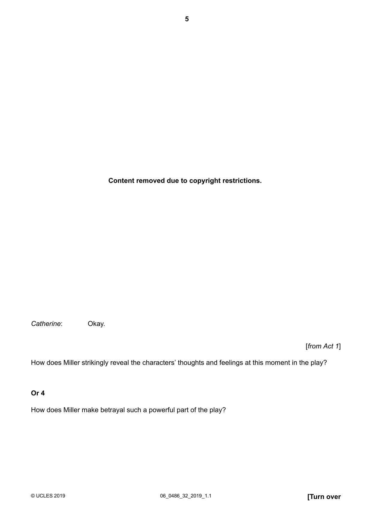 Cambridge IGCSE English - Literature 0486 2019 May/June Paper 3 · Variant 2 question paper, page 5 of 16