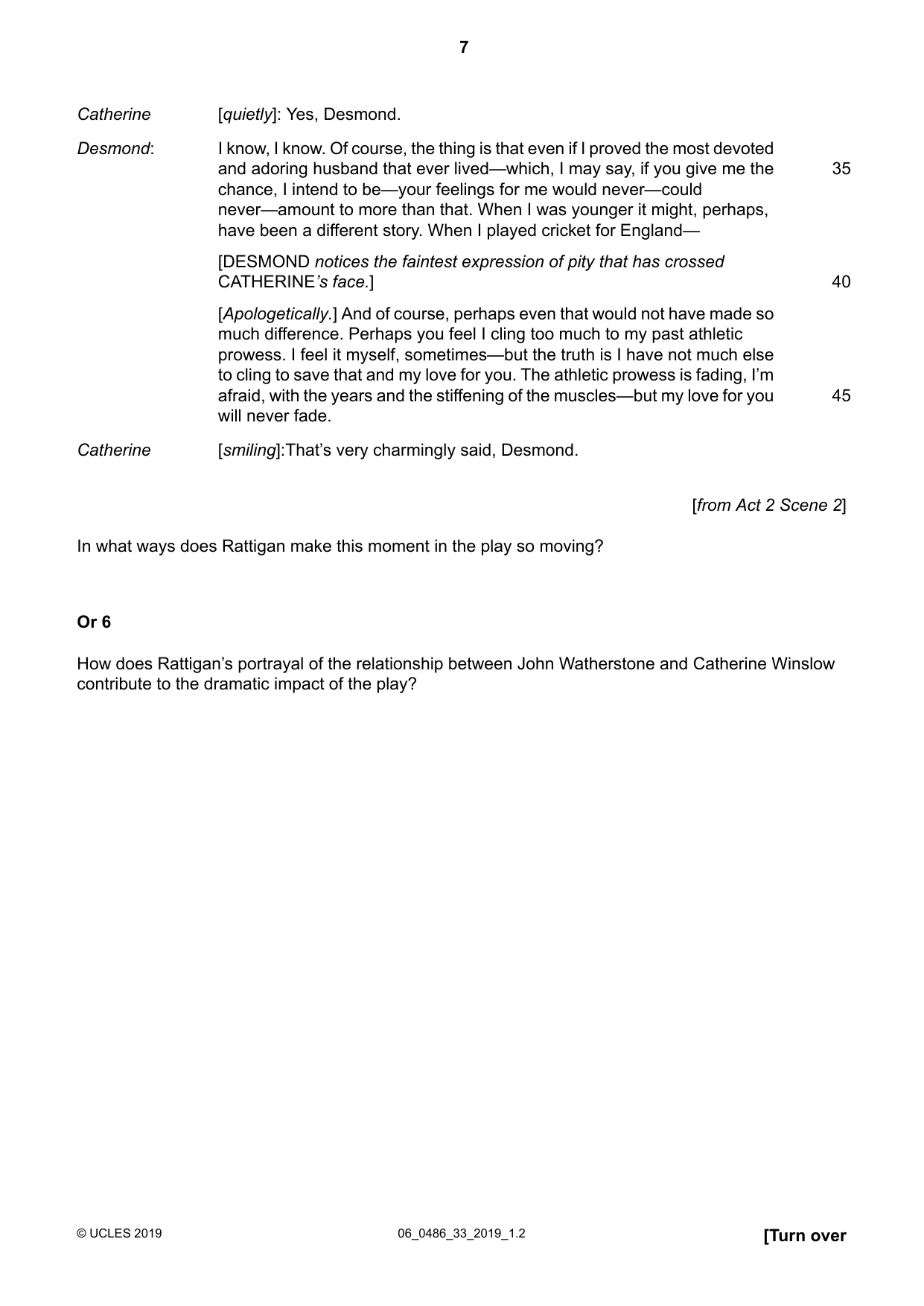 Cambridge IGCSE English - Literature 0486 2019 May/June Paper 3 · Variant 3 question paper, page 7 of 12