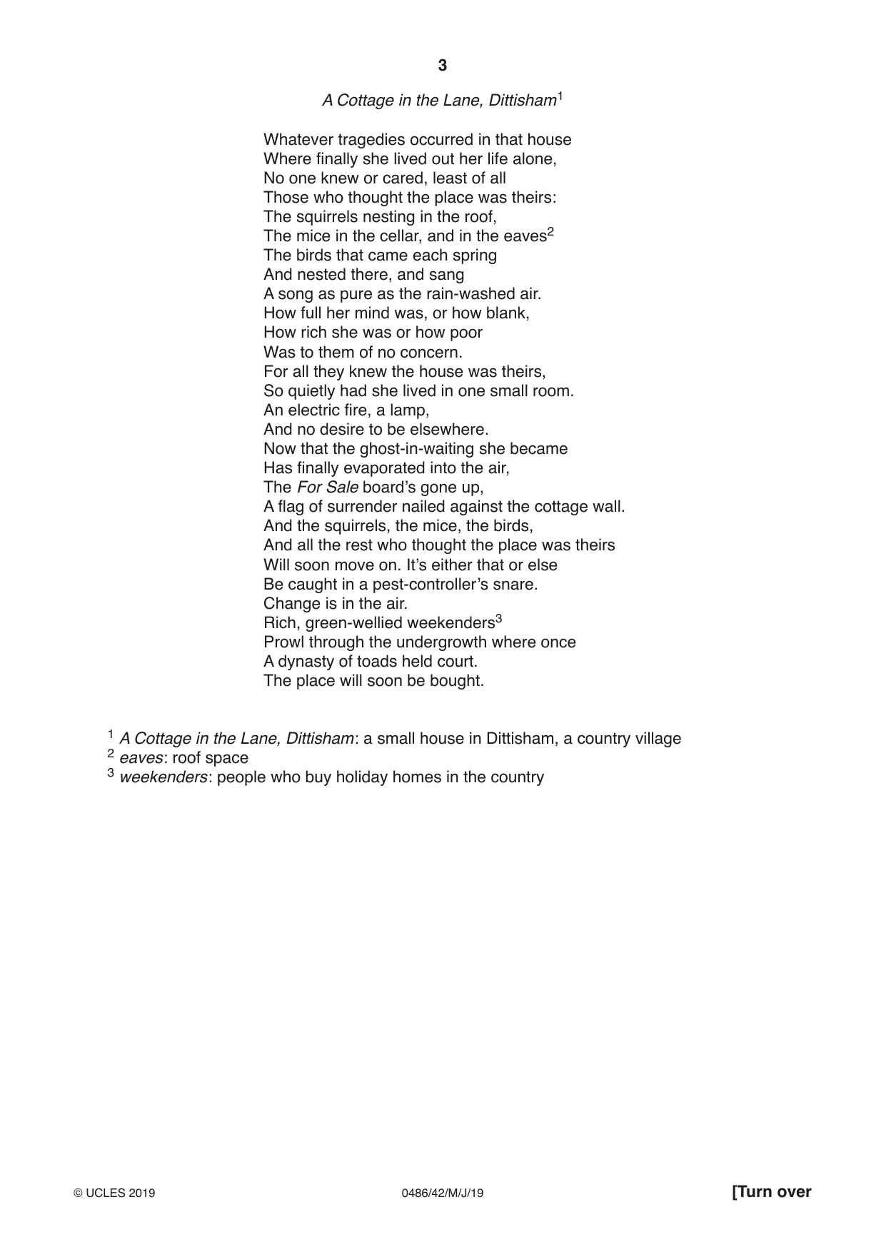 Cambridge IGCSE English - Literature 0486 2019 May/June Paper 4 · Variant 2 question paper, page 3 of 8