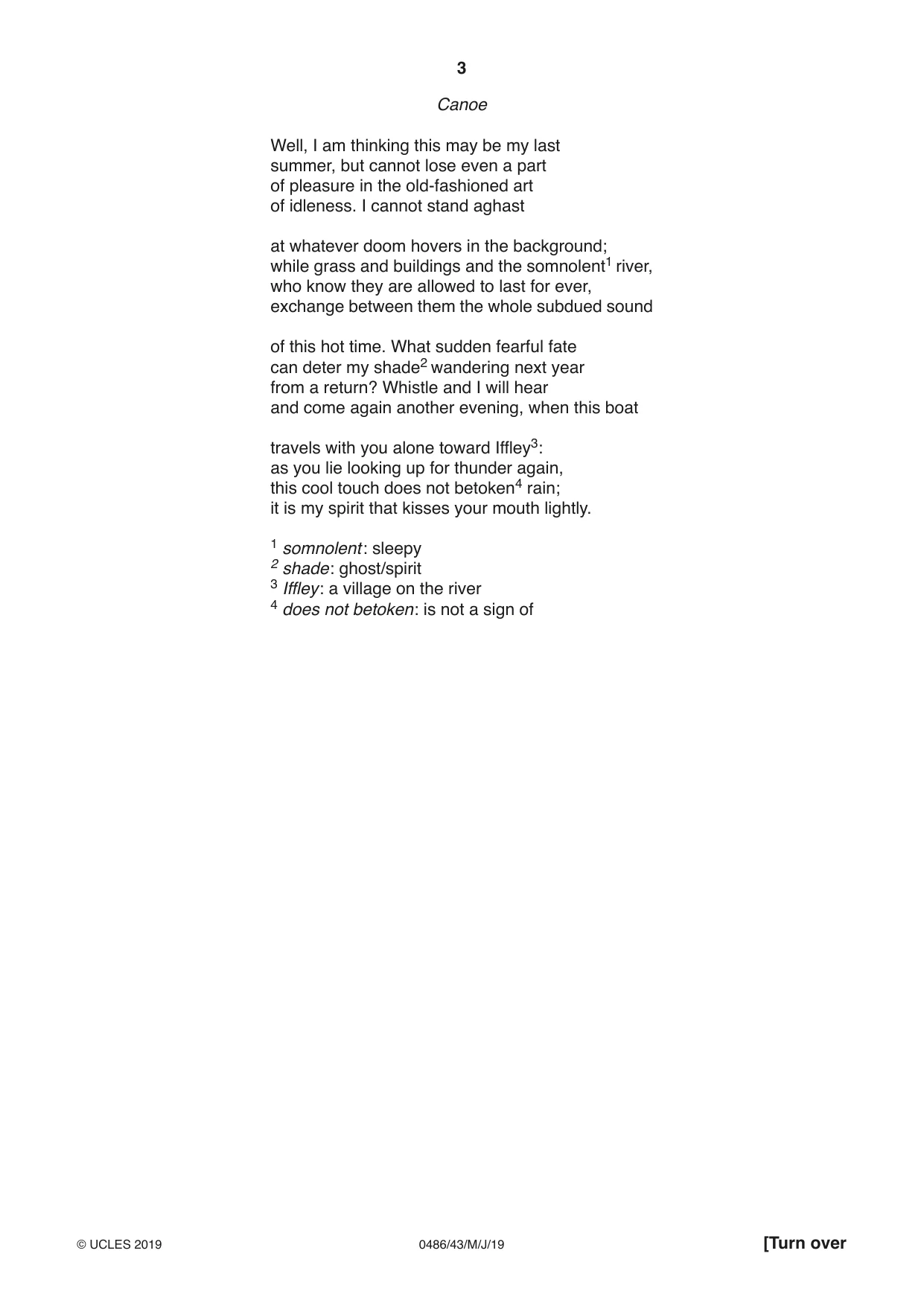 Cambridge IGCSE English - Literature 0486 2019 May/June Paper 4 · Variant 3 question paper, page 3 of 8
