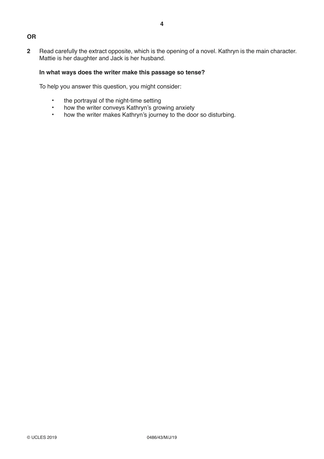 Cambridge IGCSE English - Literature 0486 2019 May/June Paper 4 · Variant 3 question paper, page 4 of 8