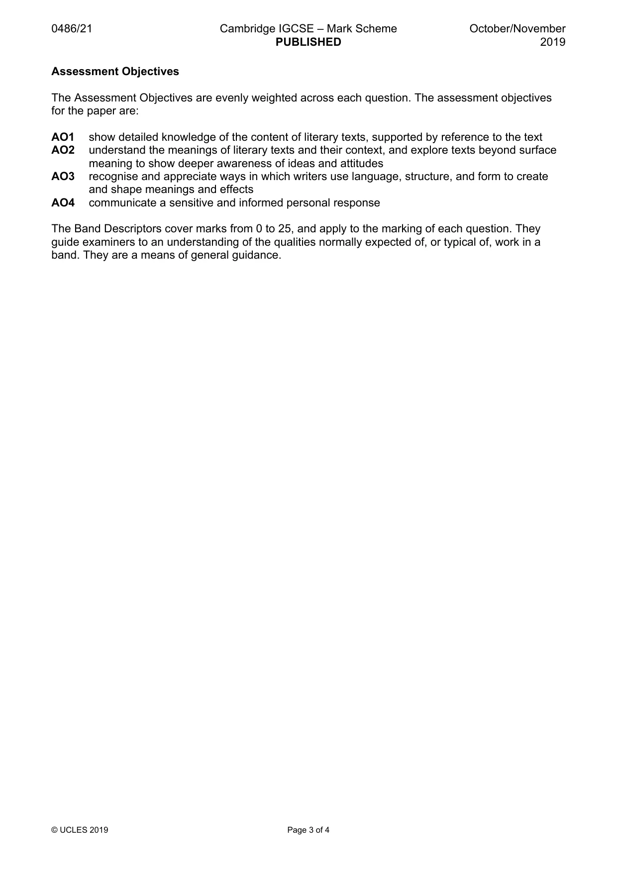 Mark scheme, page 3 of 4