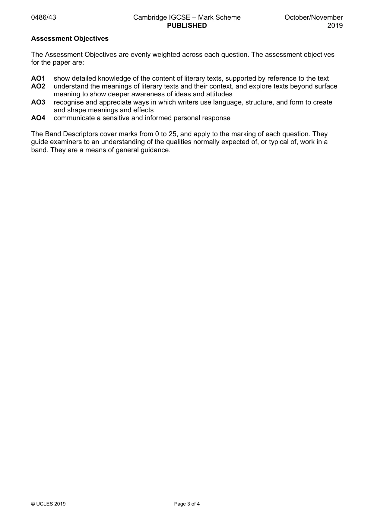Mark scheme, page 3 of 4