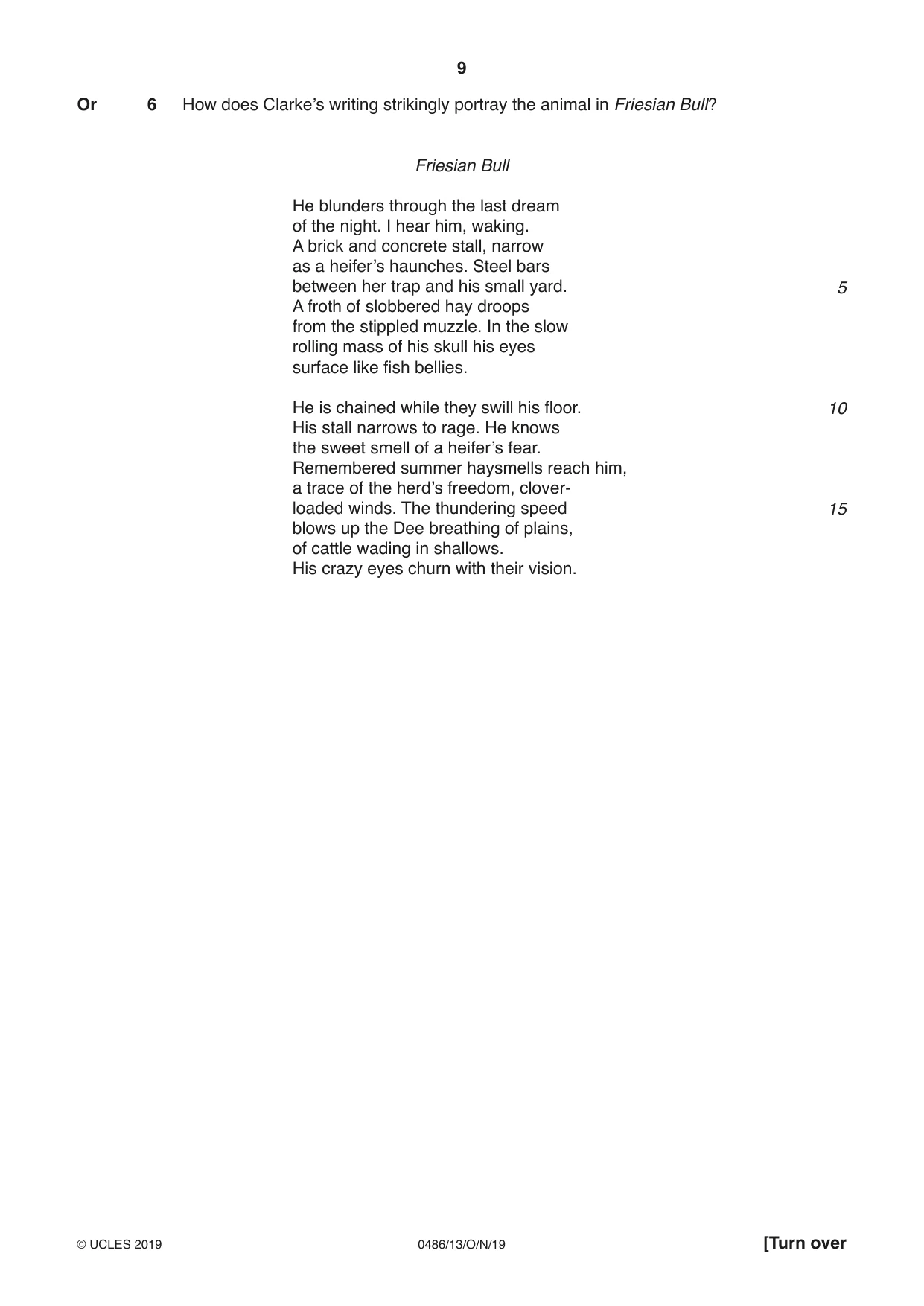 Cambridge IGCSE English - Literature 0486 2019 Oct/Nov Paper 1 · Variant 3 question paper, page 9 of 28