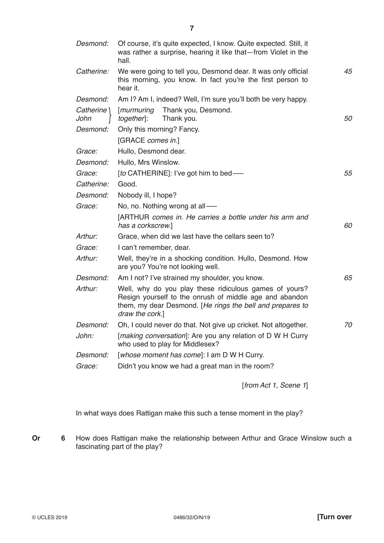 Cambridge IGCSE English - Literature 0486 2019 Oct/Nov Paper 3 · Variant 2 question paper, page 7 of 12