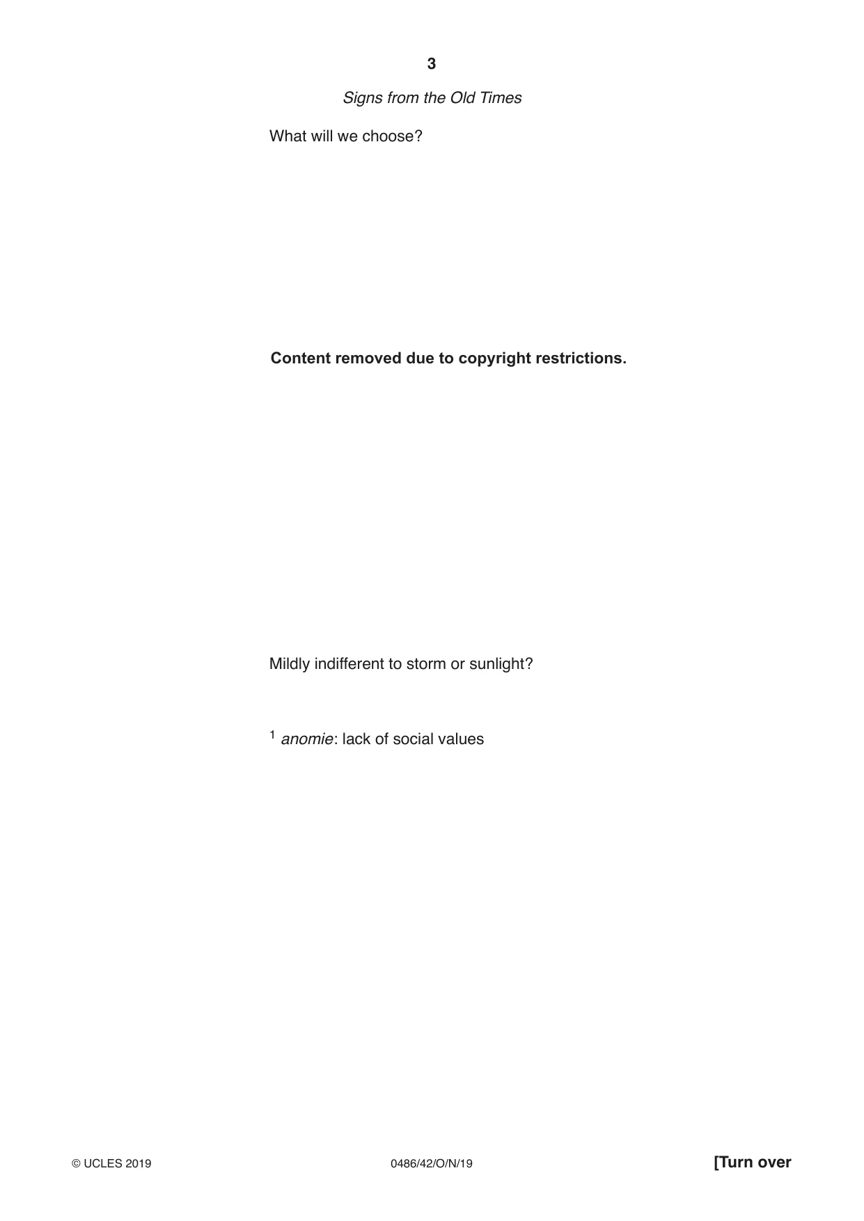 Cambridge IGCSE English - Literature 0486 2019 Oct/Nov Paper 4 · Variant 2 question paper, page 3 of 8