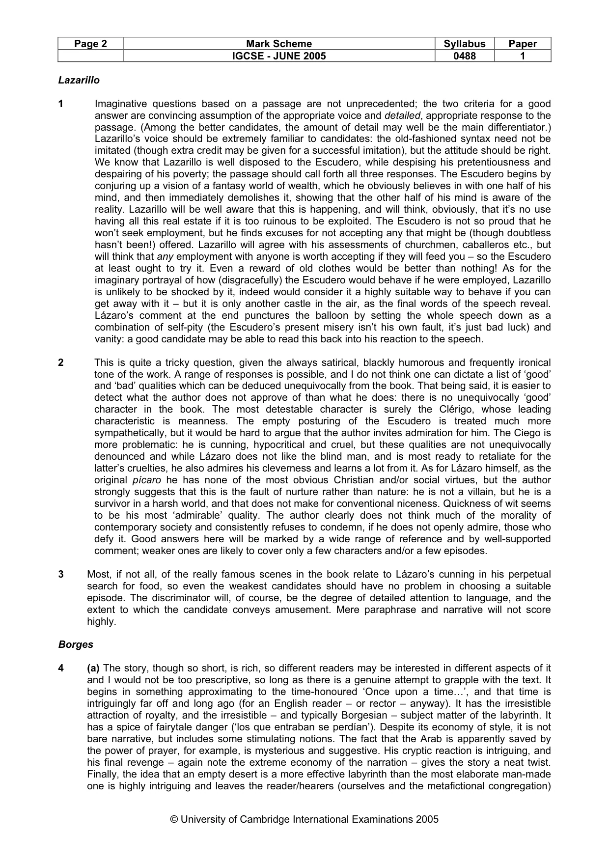 Mark scheme, page 4 of 9