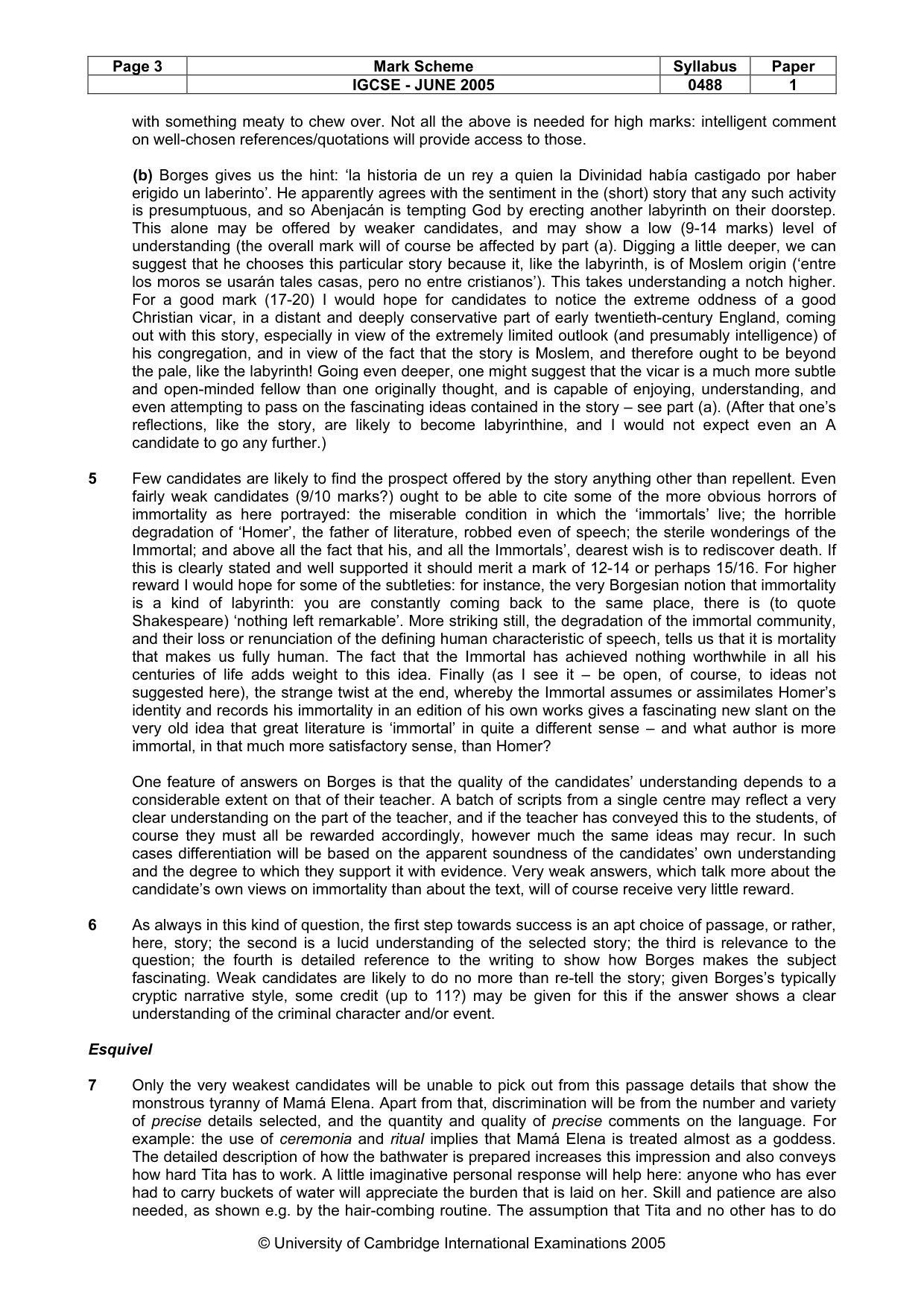 Mark scheme, page 5 of 9
