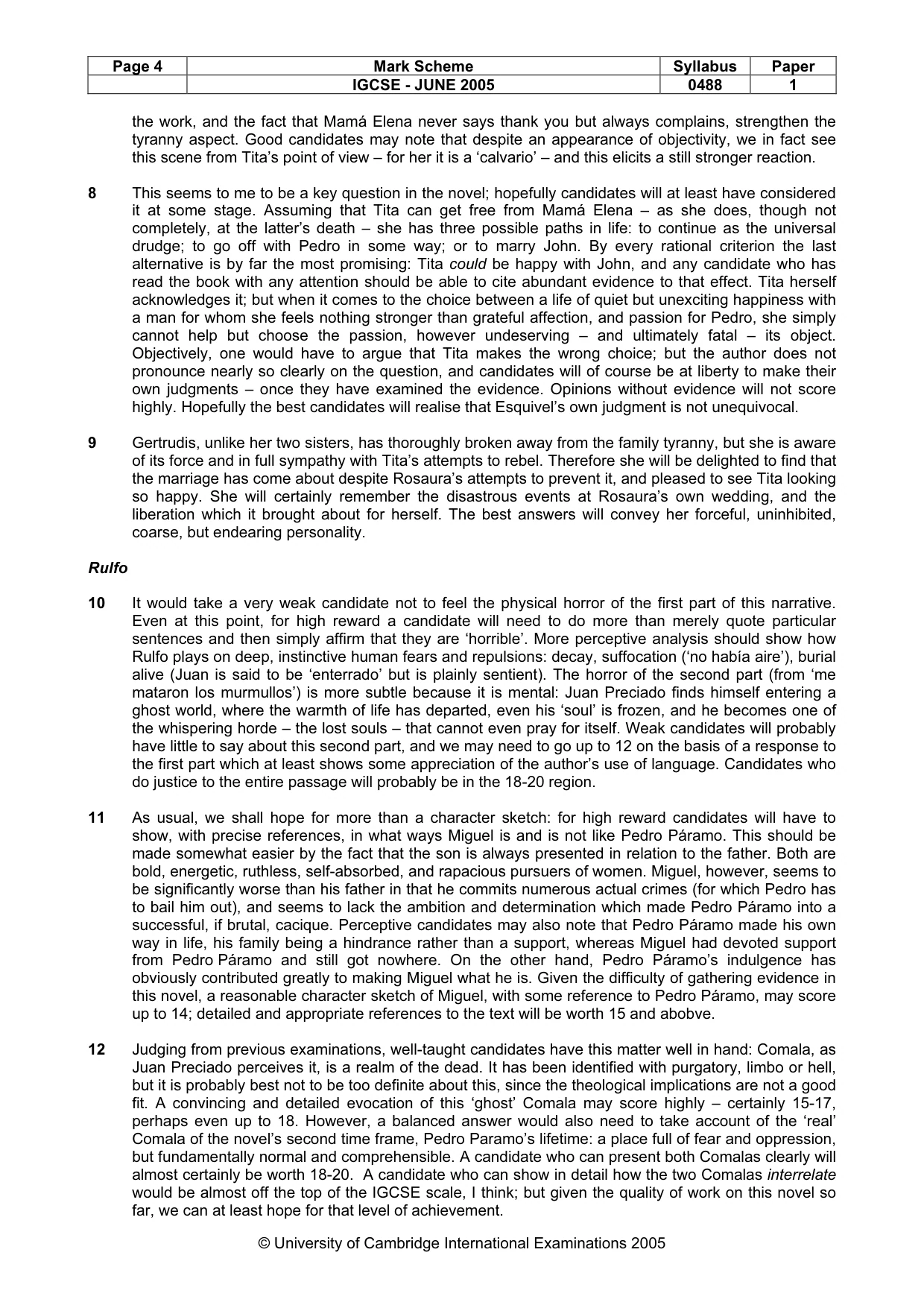 Mark scheme, page 6 of 9