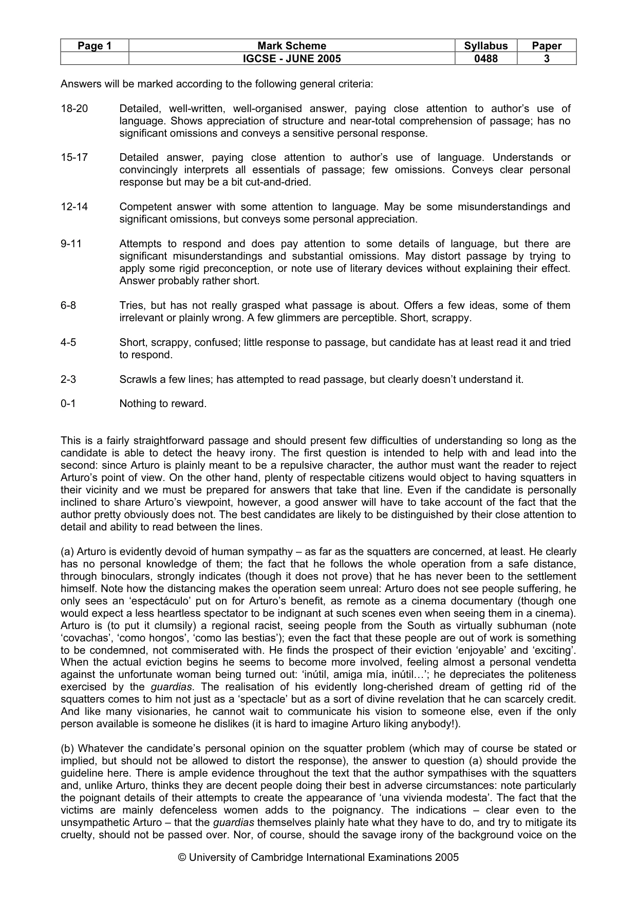 Mark scheme, page 3 of 4