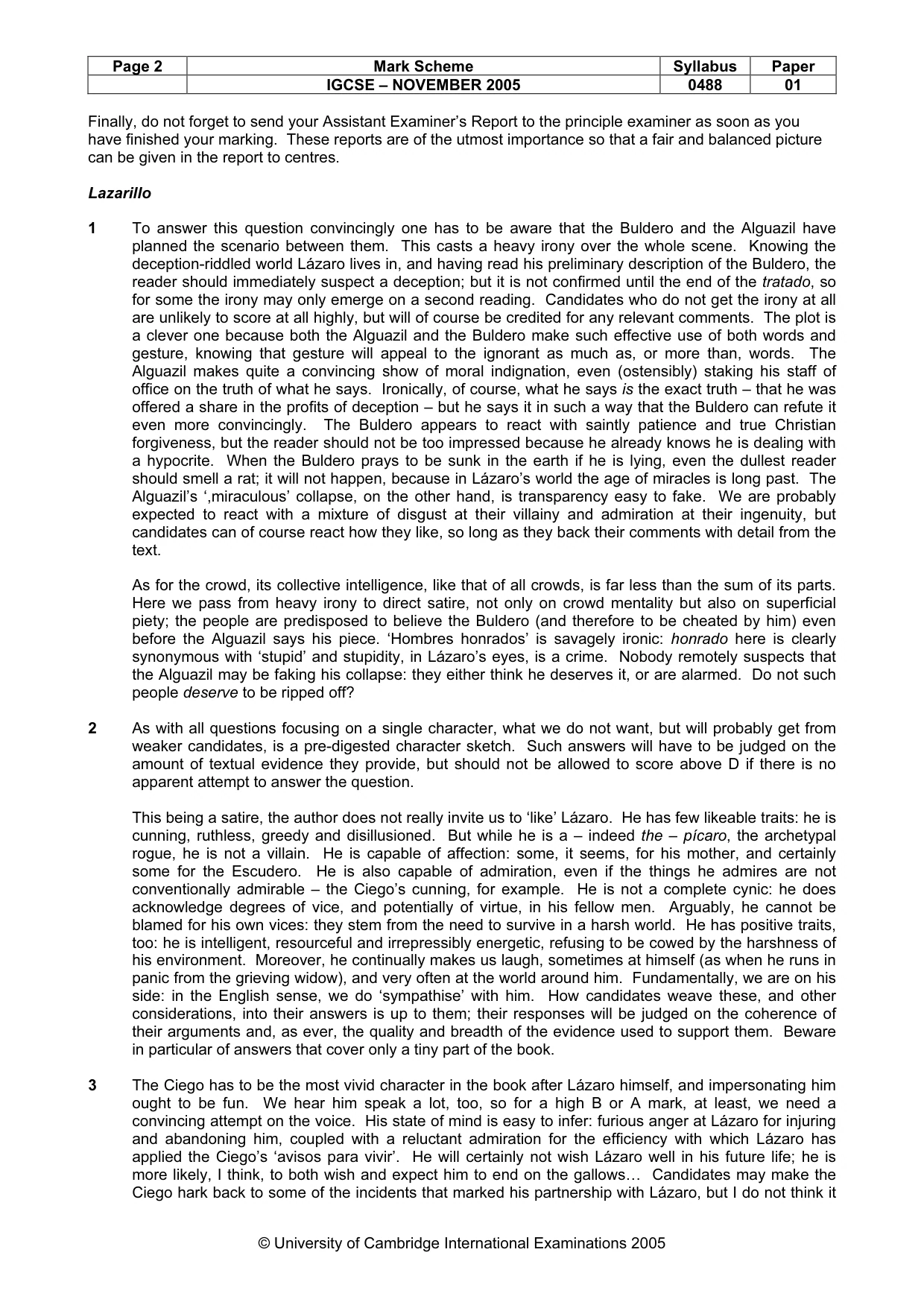 Mark scheme, page 3 of 8