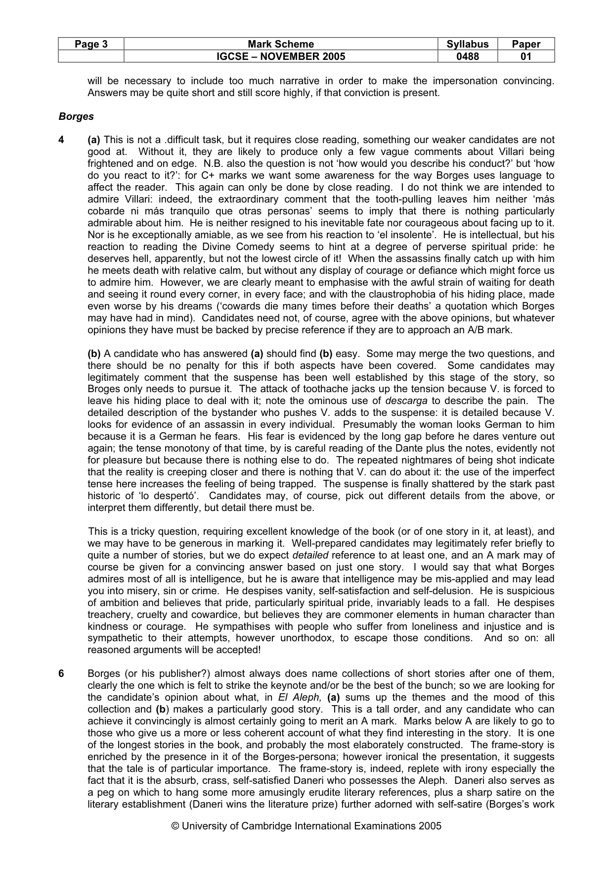 Mark scheme, page 4 of 8
