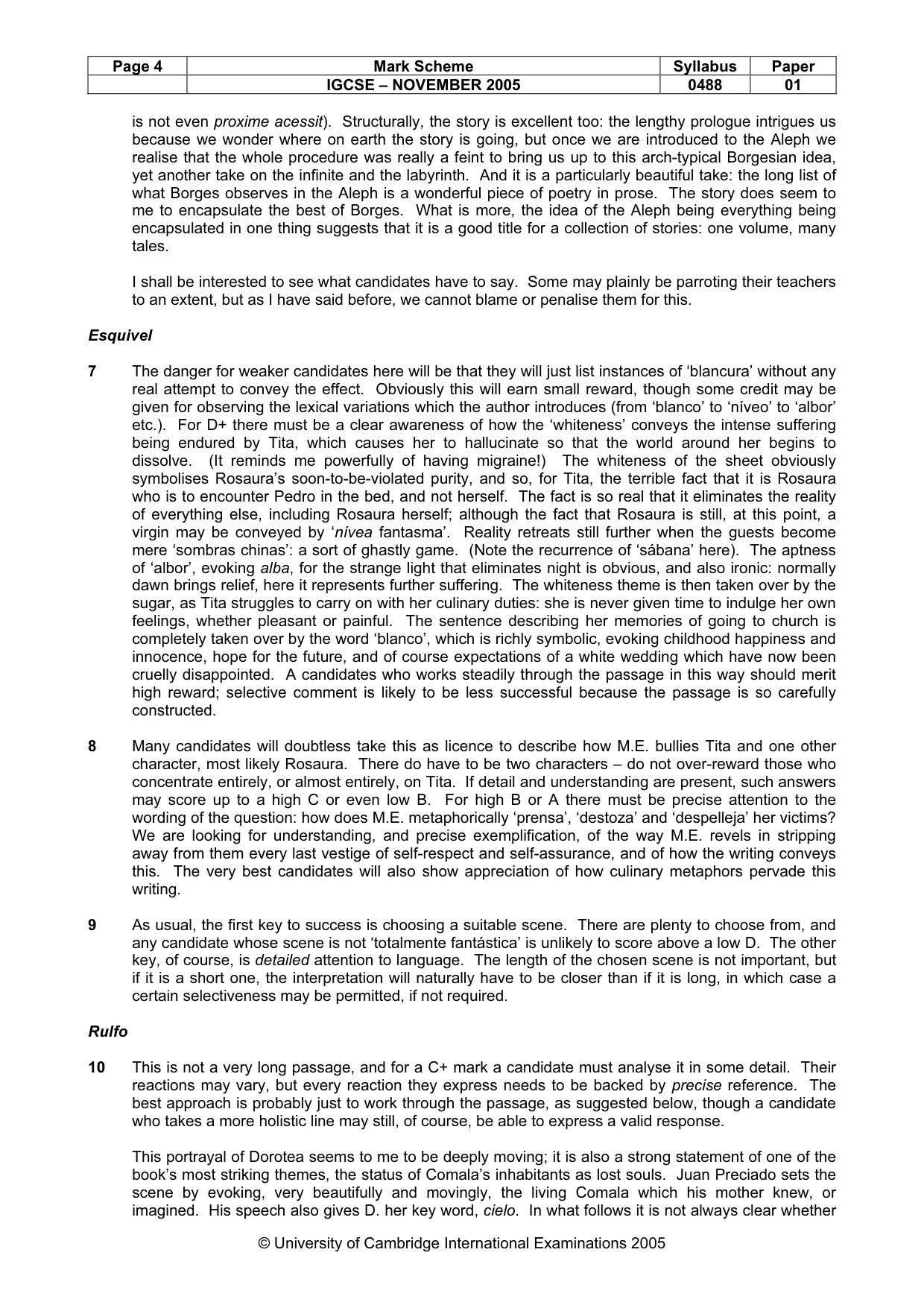 Mark scheme, page 5 of 8