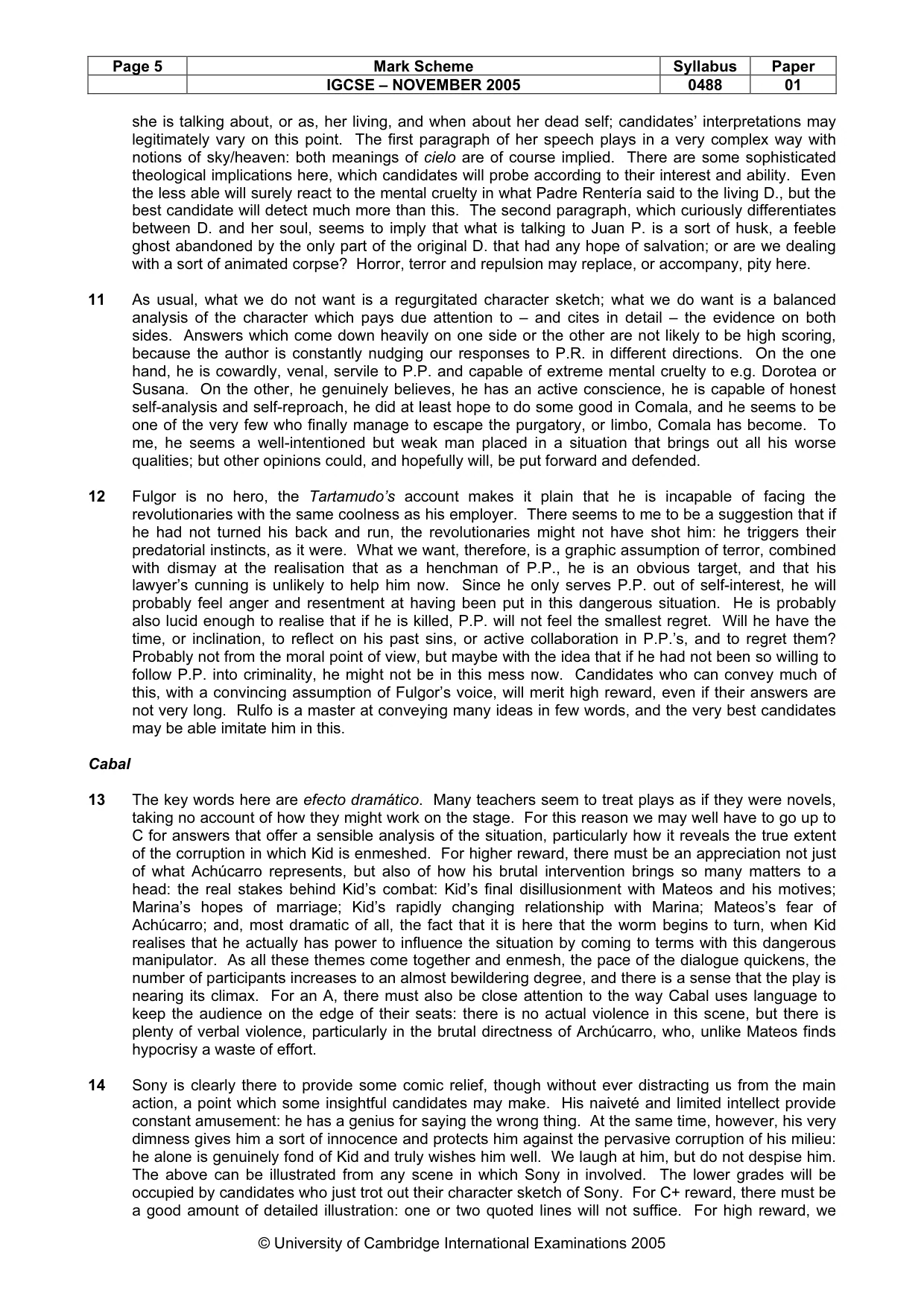 Mark scheme, page 6 of 8