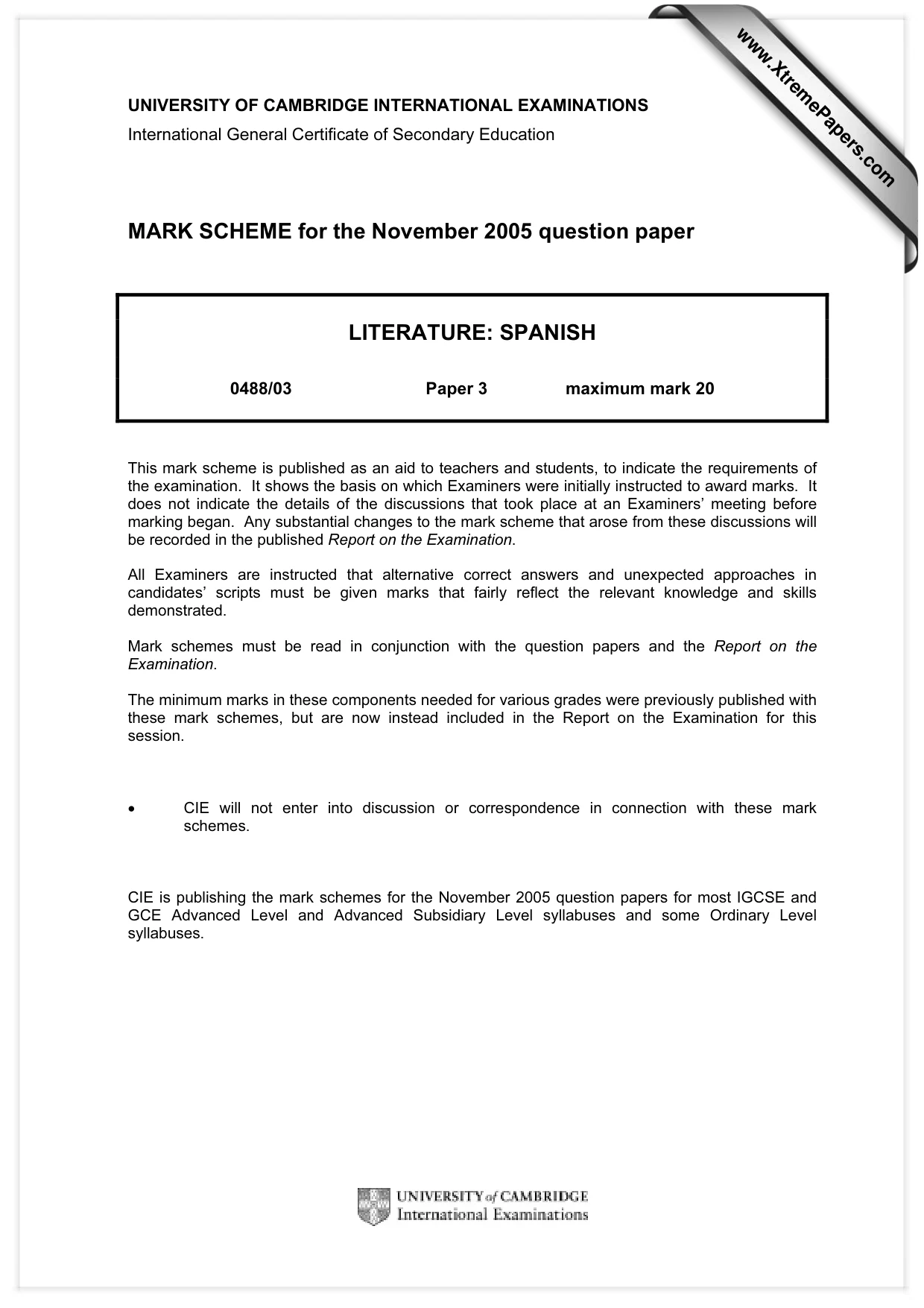 Mark scheme, page 1 of 3