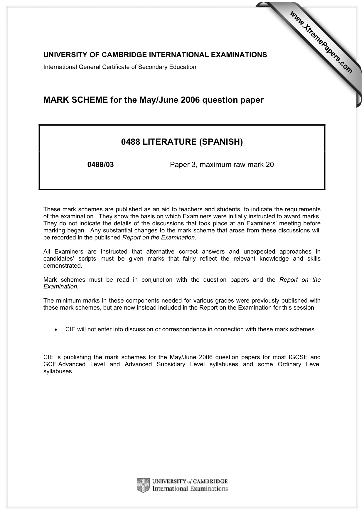 Mark scheme, page 1 of 3