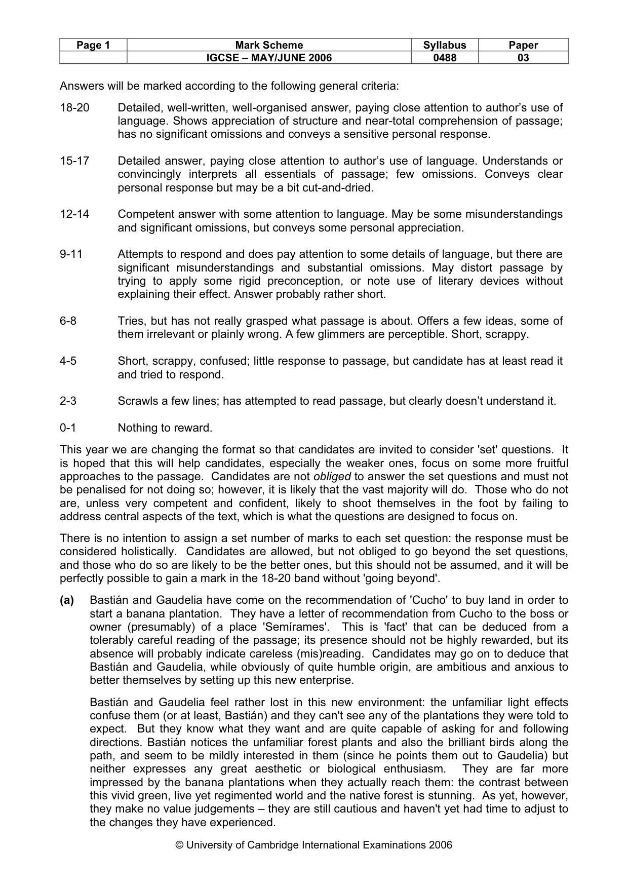 Mark scheme, page 2 of 3