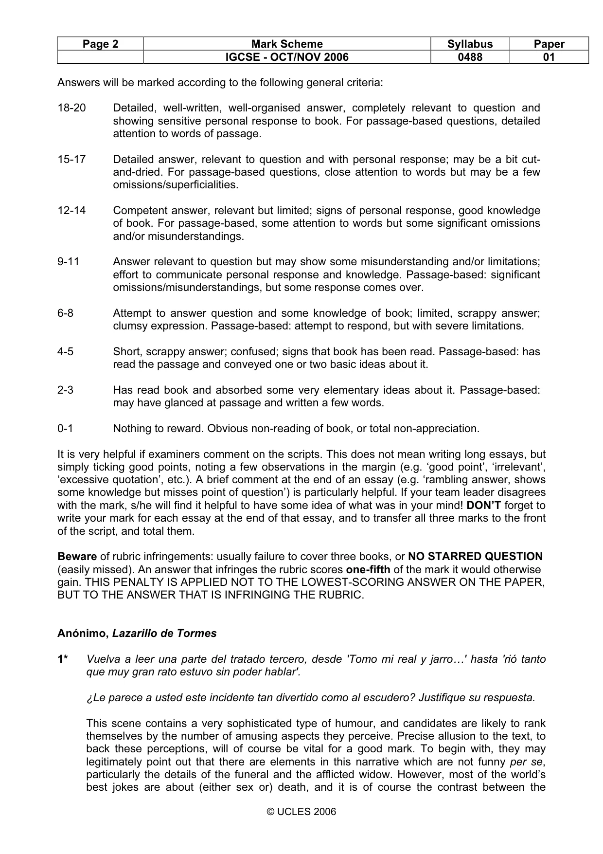Mark scheme, page 2 of 11