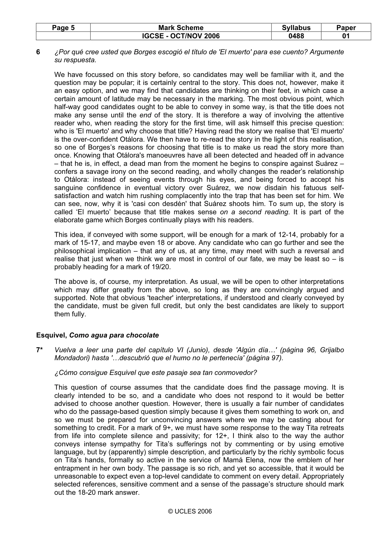 Mark scheme, page 5 of 11