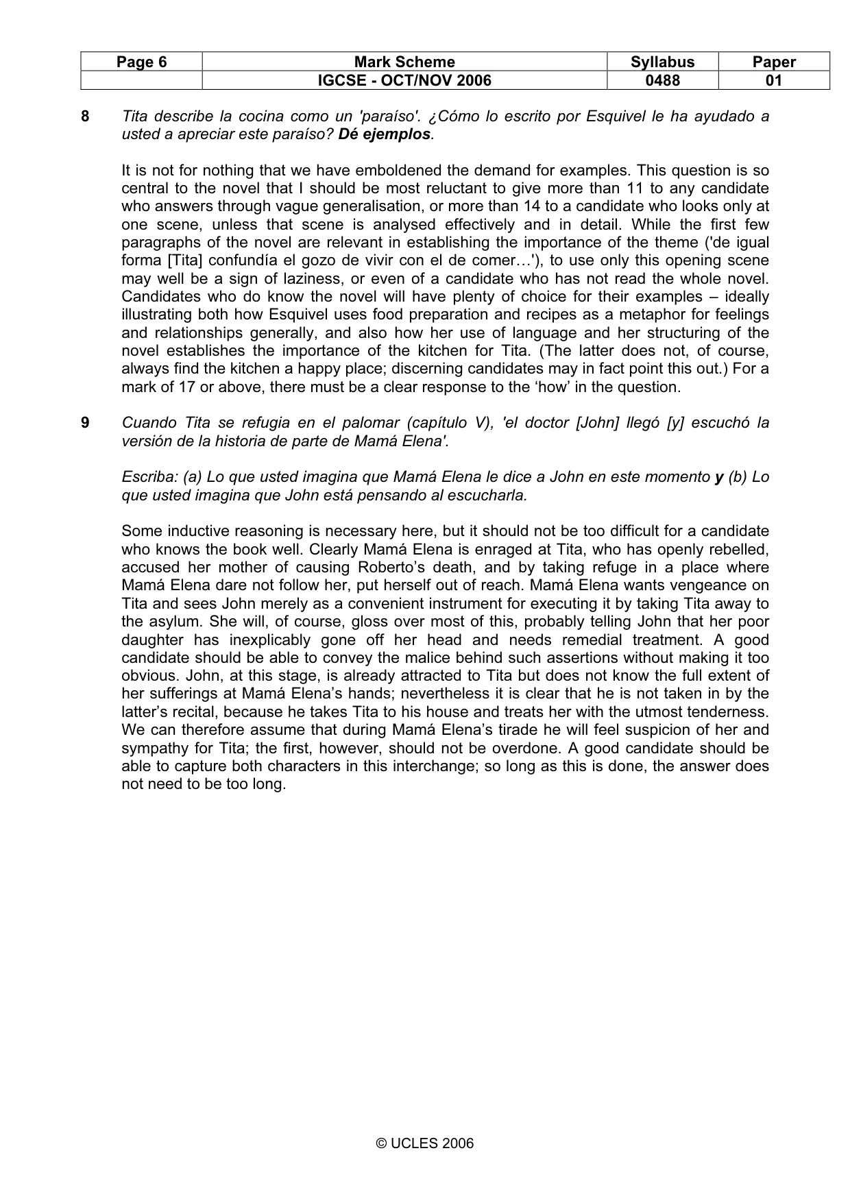 Mark scheme, page 6 of 11