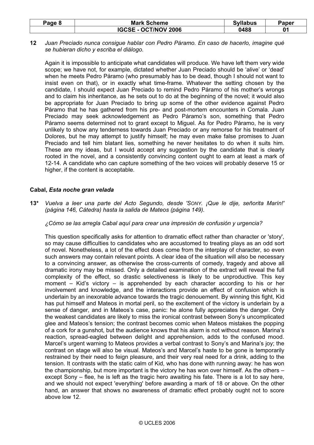 Mark scheme, page 8 of 11