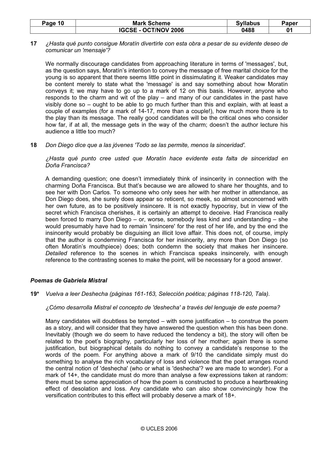 Mark scheme, page 10 of 11