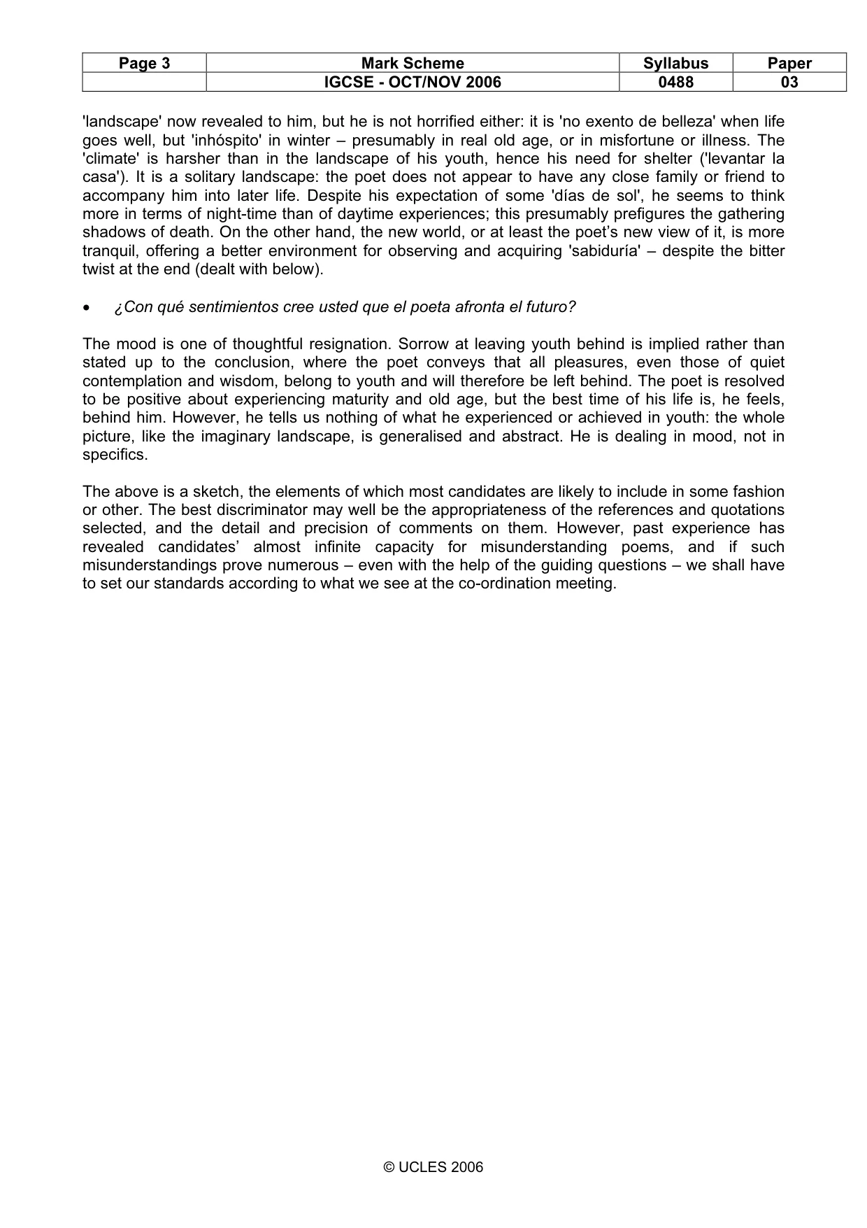 Mark scheme, page 3 of 3