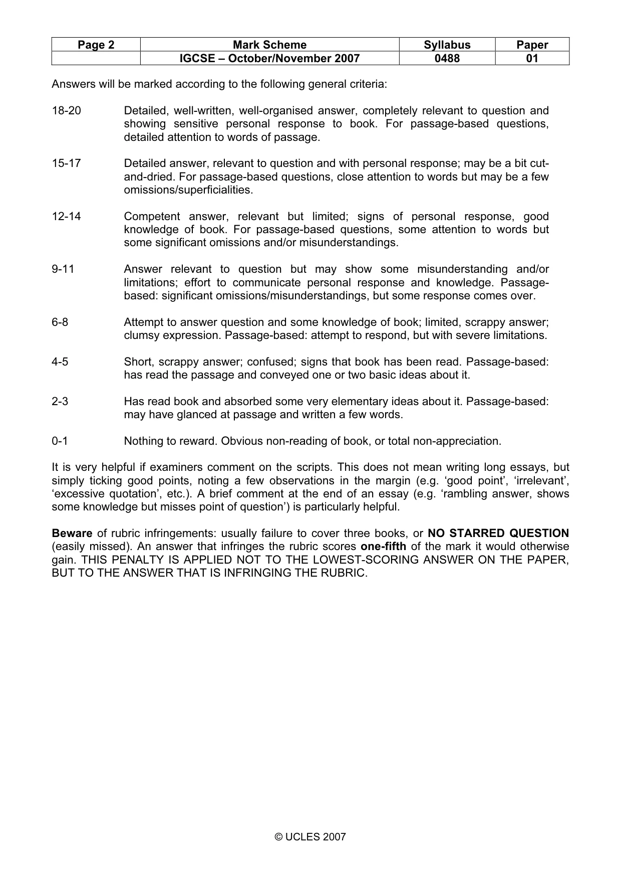 Mark scheme, page 2 of 13
