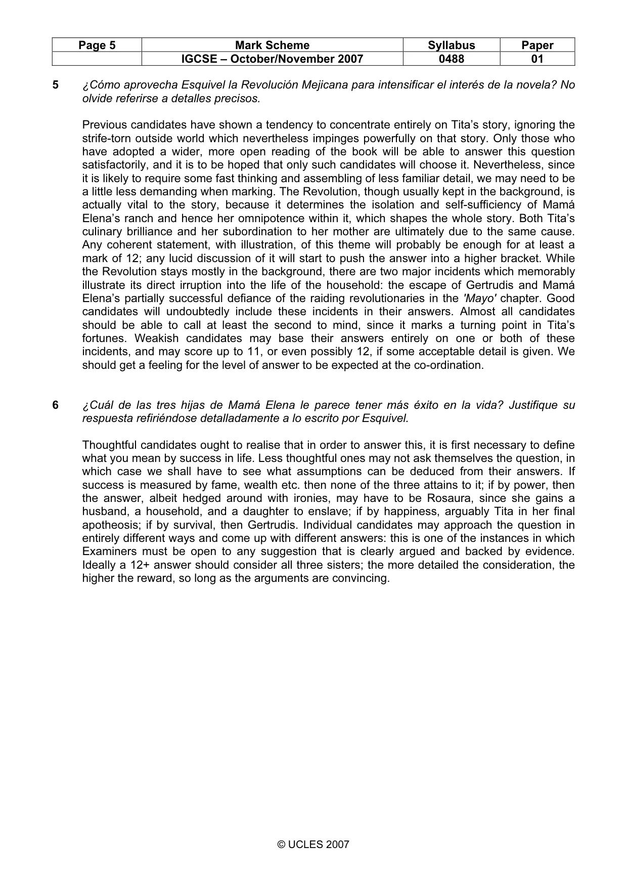 Mark scheme, page 5 of 13