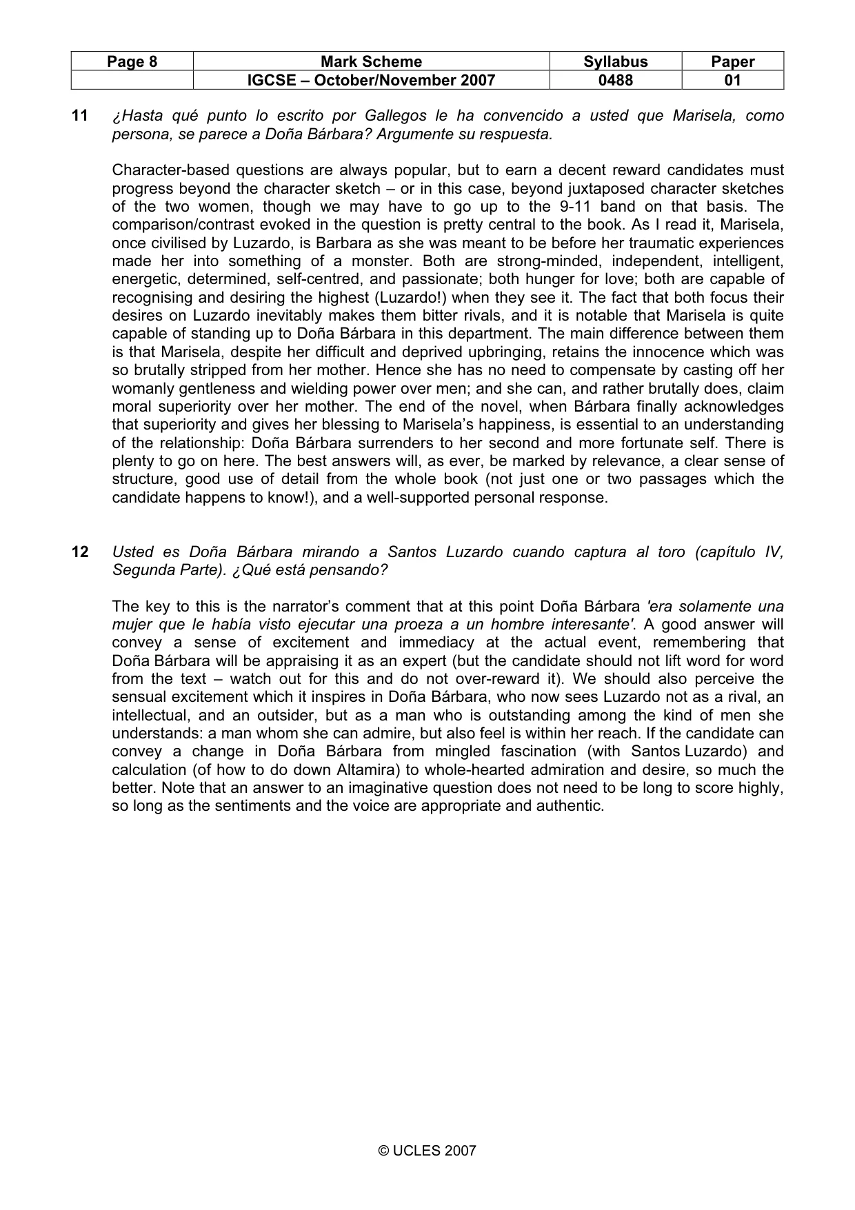 Mark scheme, page 8 of 13