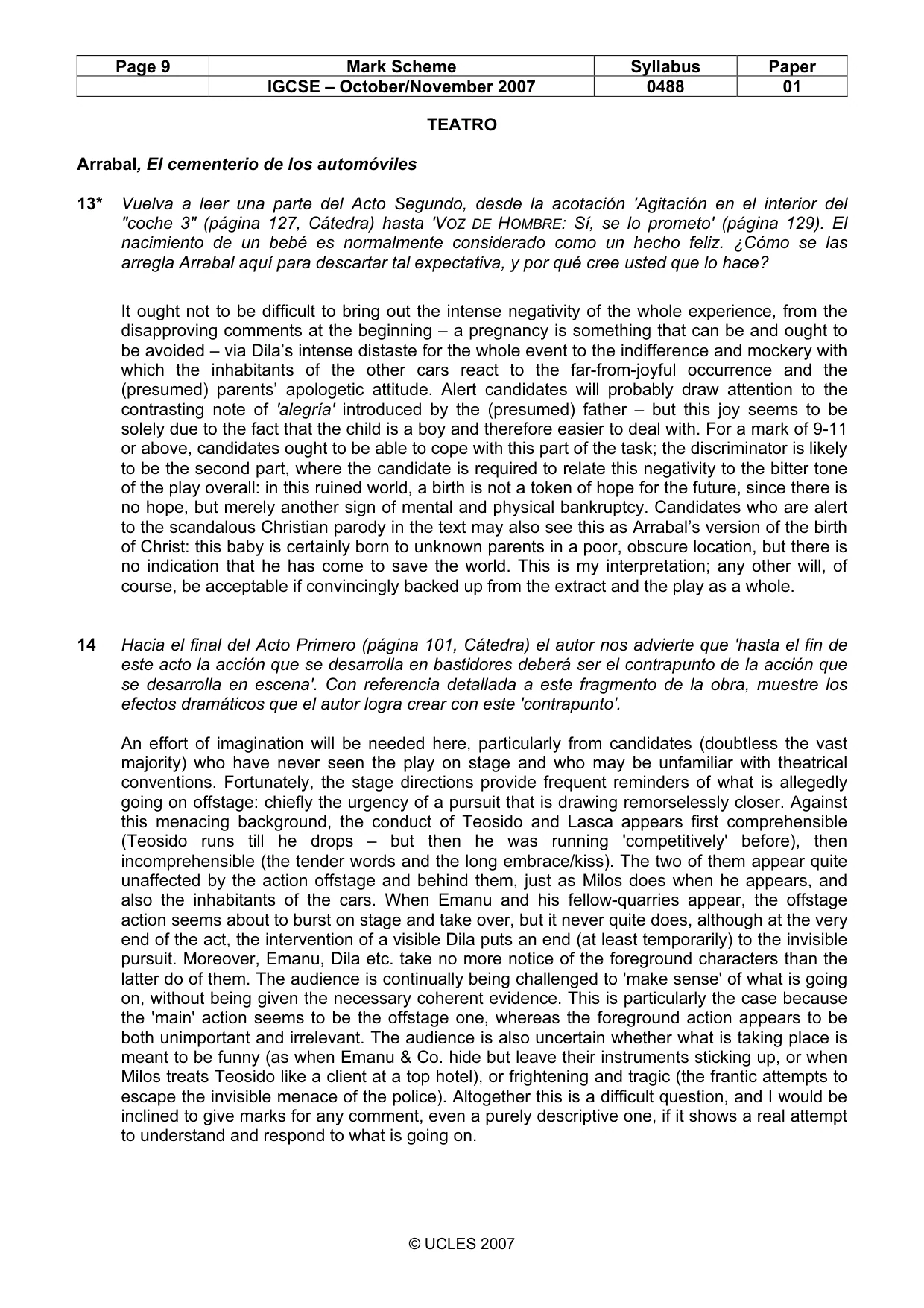 Mark scheme, page 9 of 13