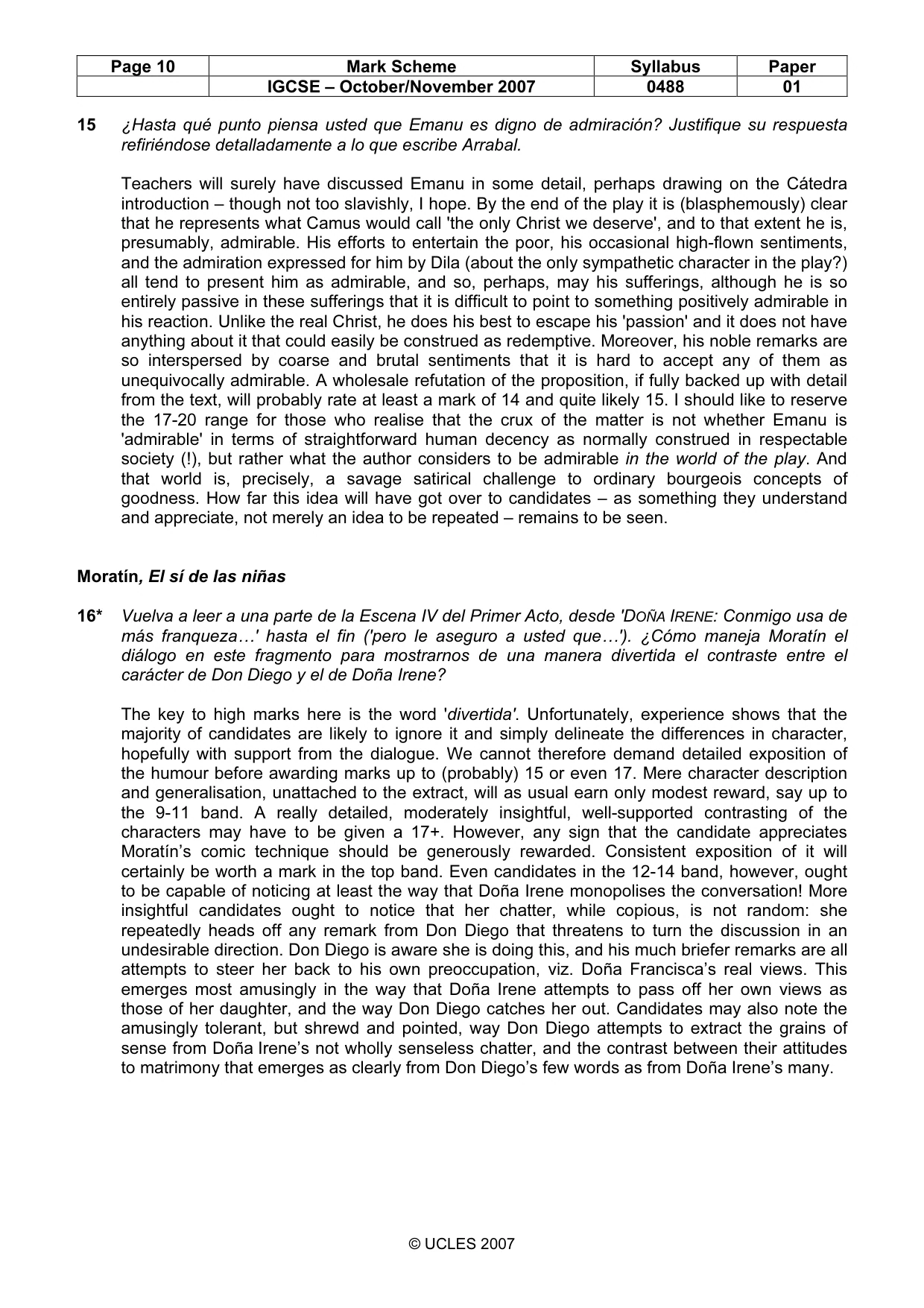 Mark scheme, page 10 of 13