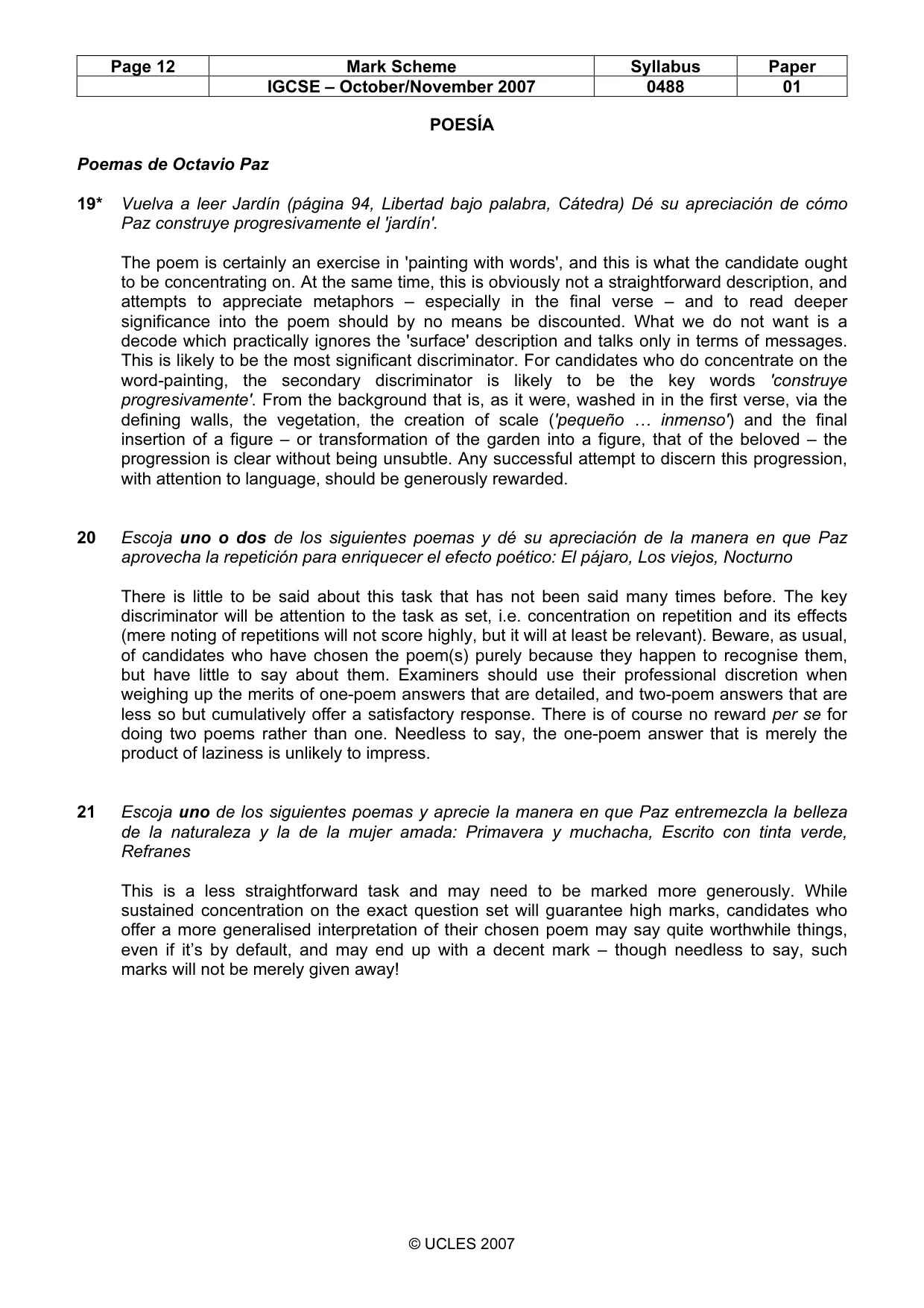 Mark scheme, page 12 of 13