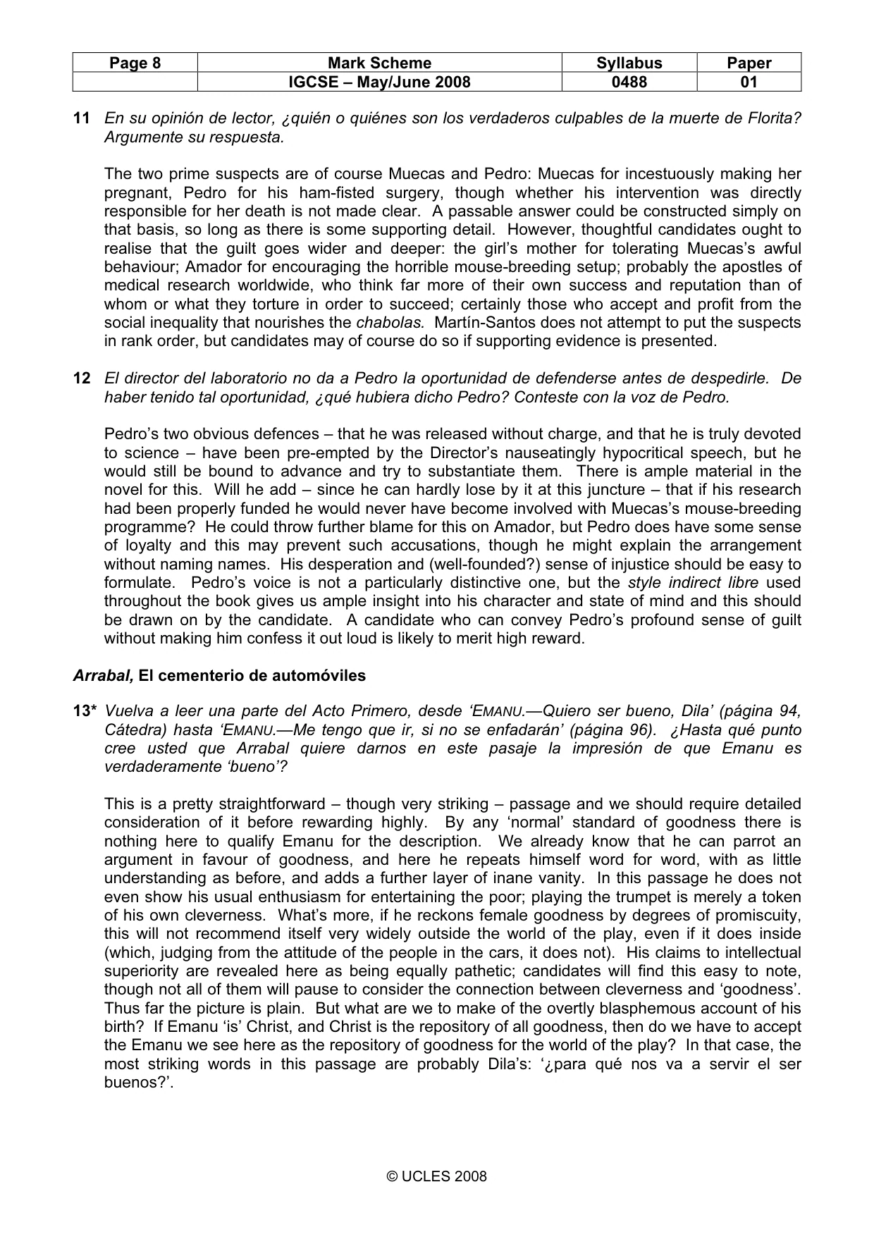 Mark scheme, page 8 of 12