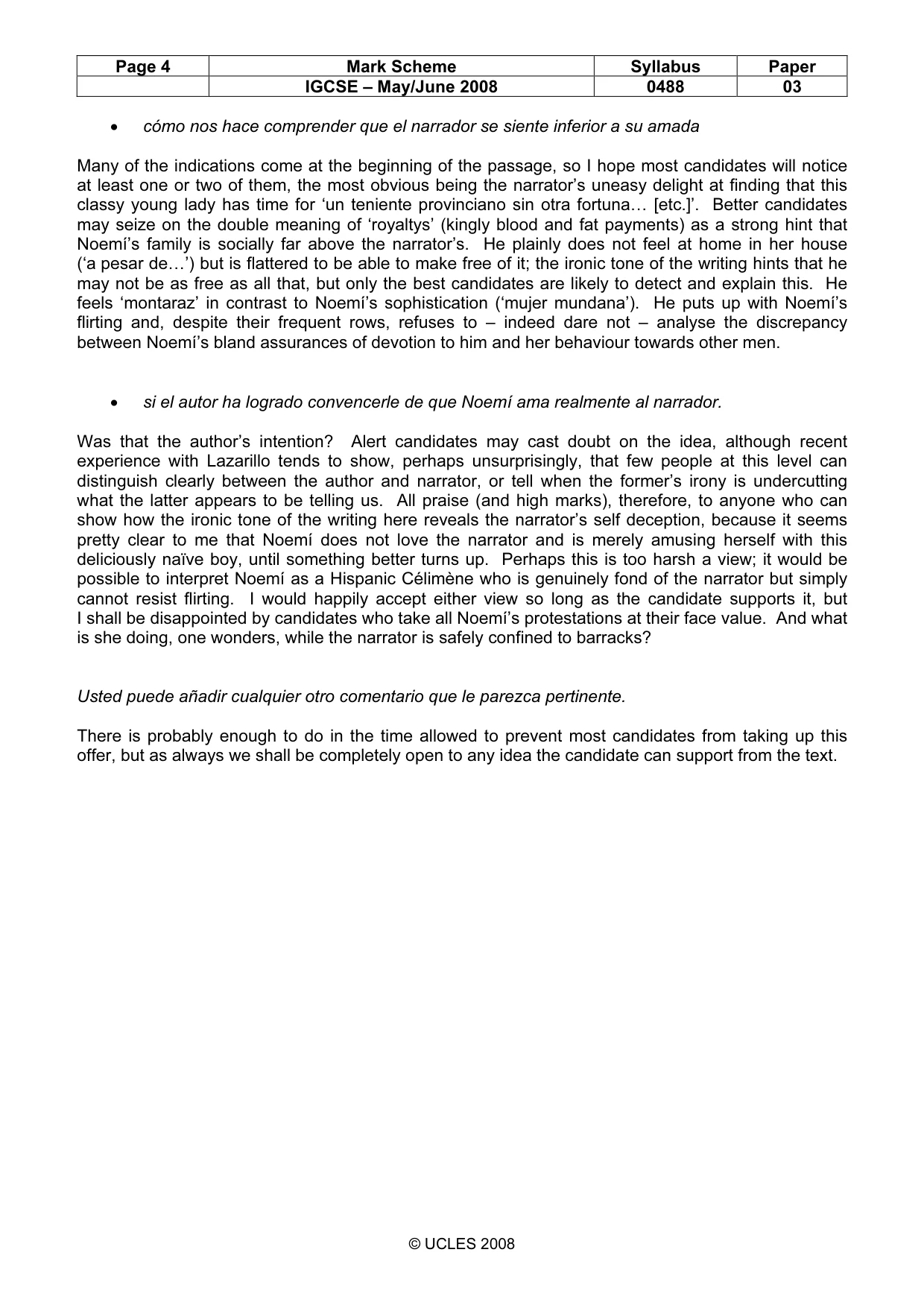 Mark scheme, page 4 of 4