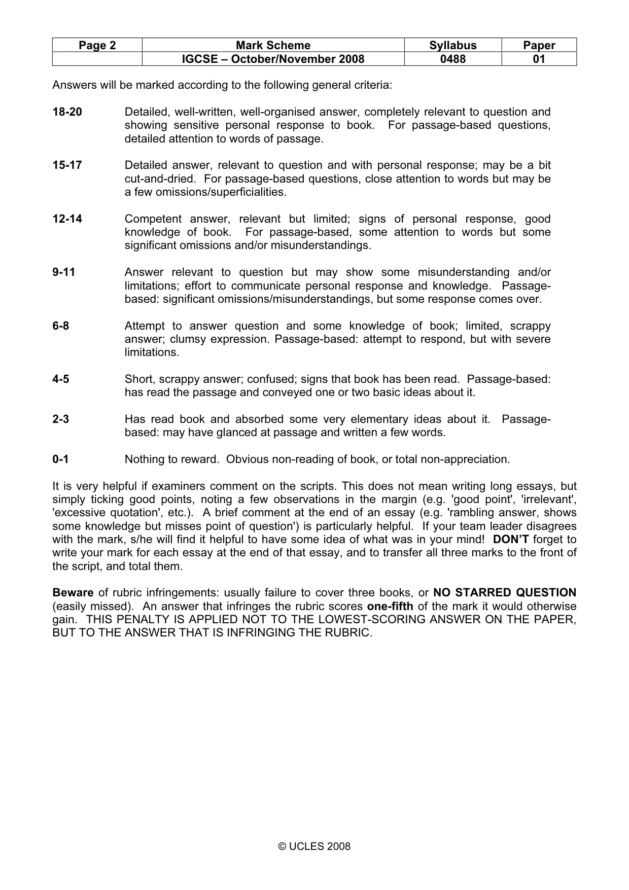 Mark scheme, page 2 of 15