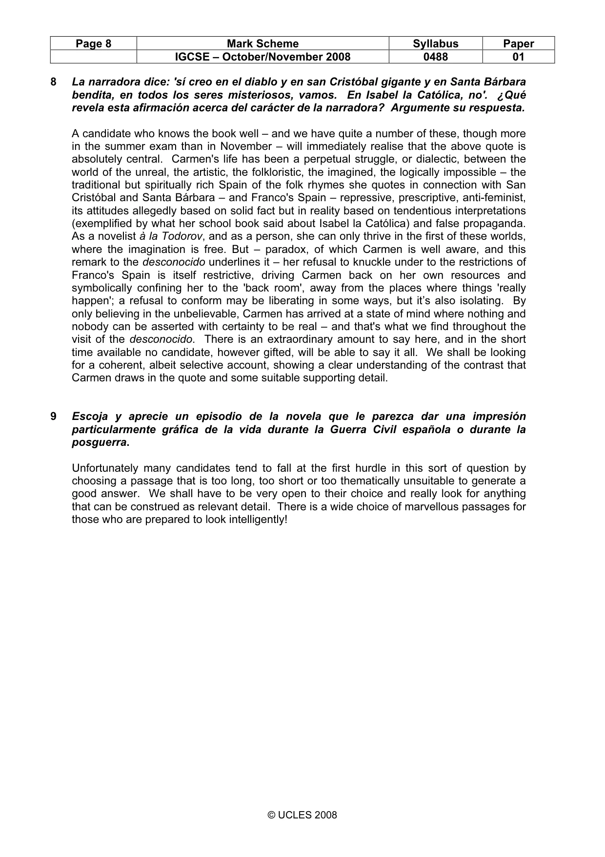 Mark scheme, page 8 of 15
